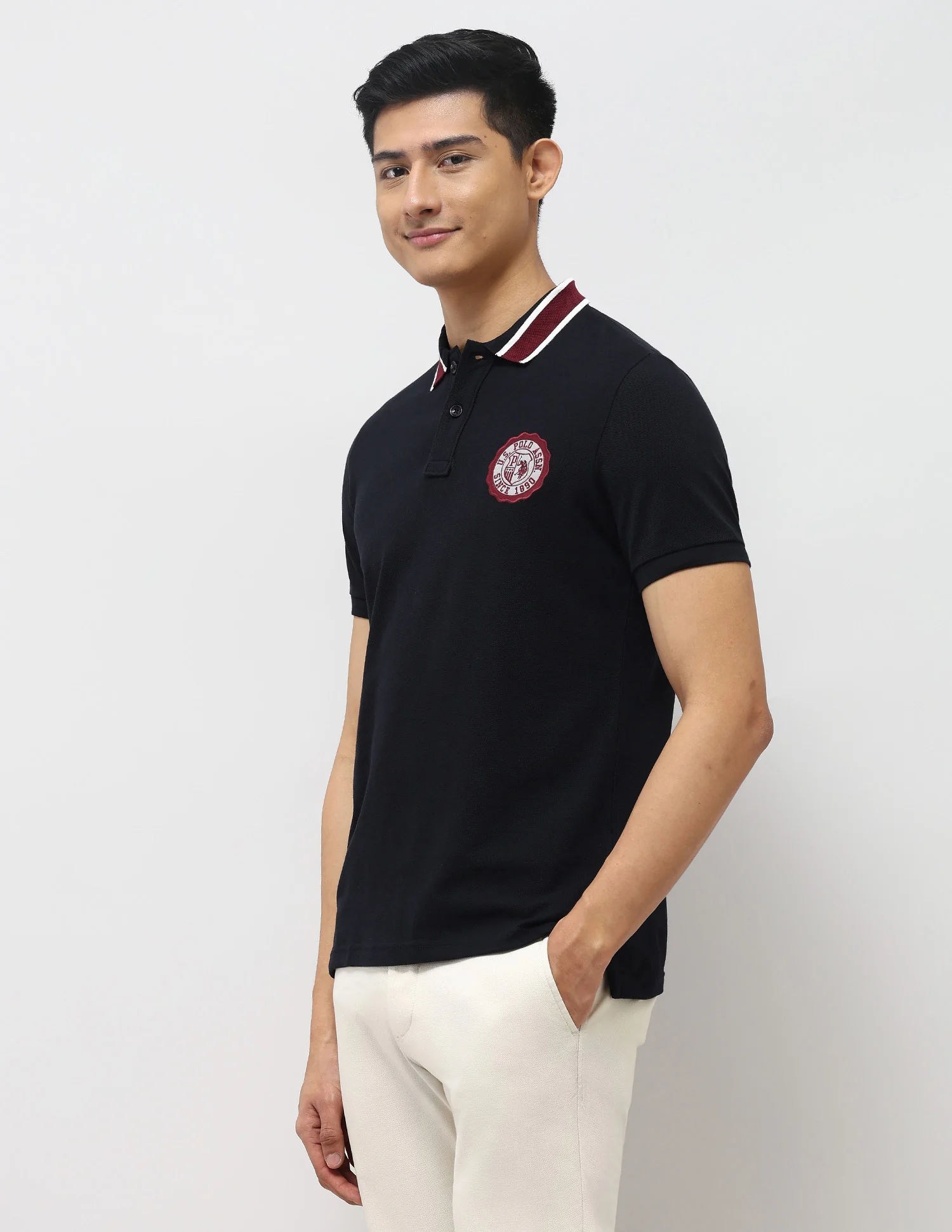 Pure Cotton Muscle Fit Polo Shirt - Image 4
