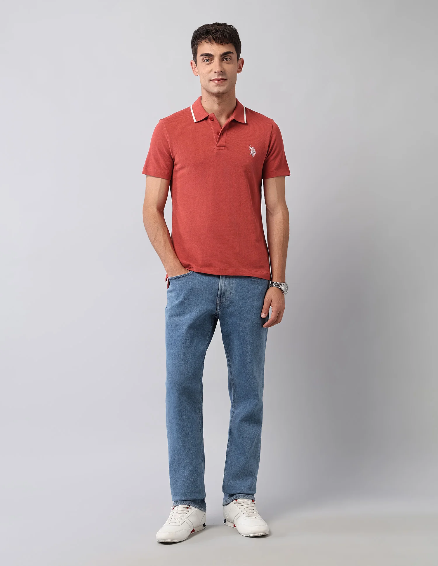 Pure Cotton Muscle Fit Polo Shirt - Image 3