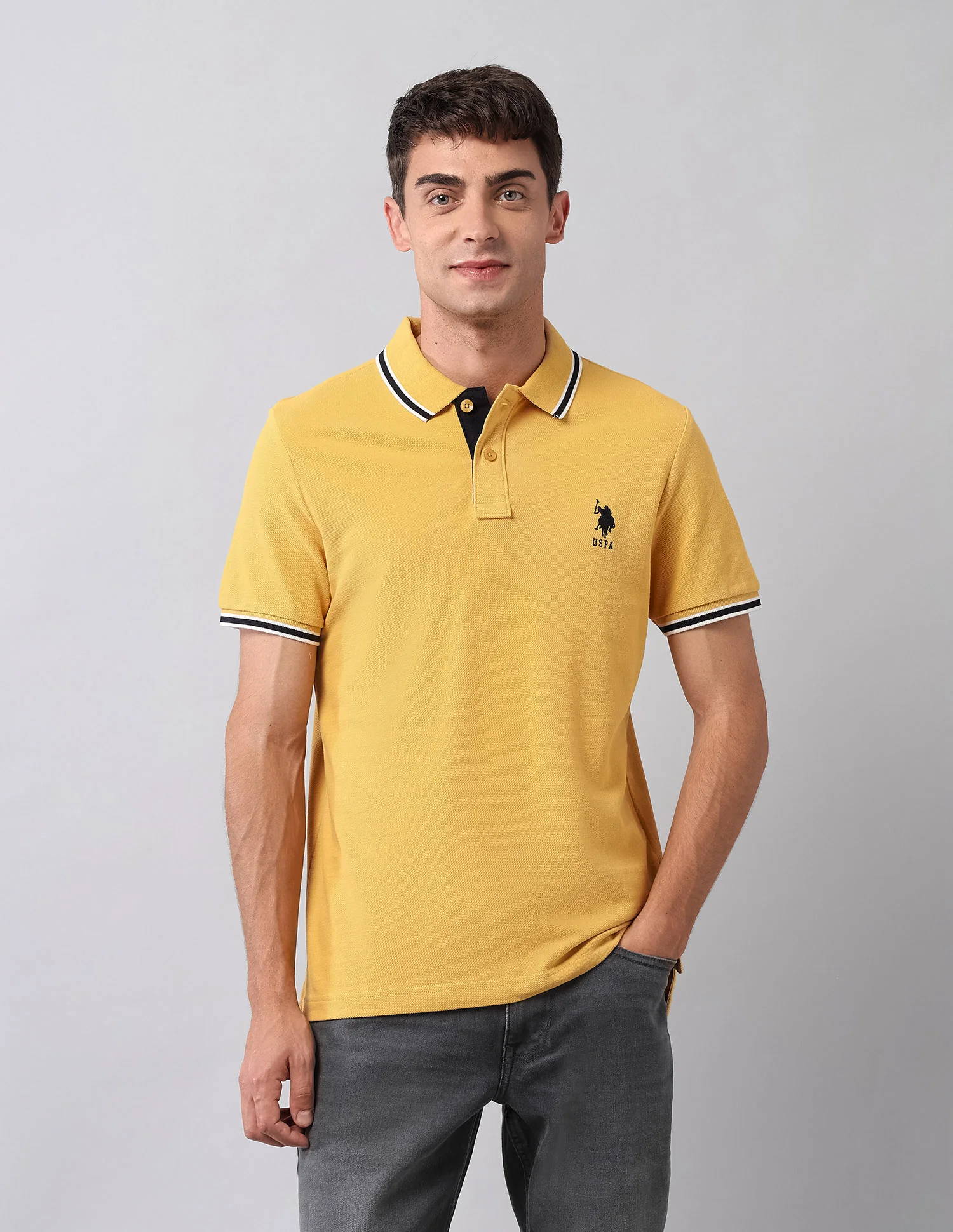 Pure Cotton Muscle Fit Polo Shirt - Image 6