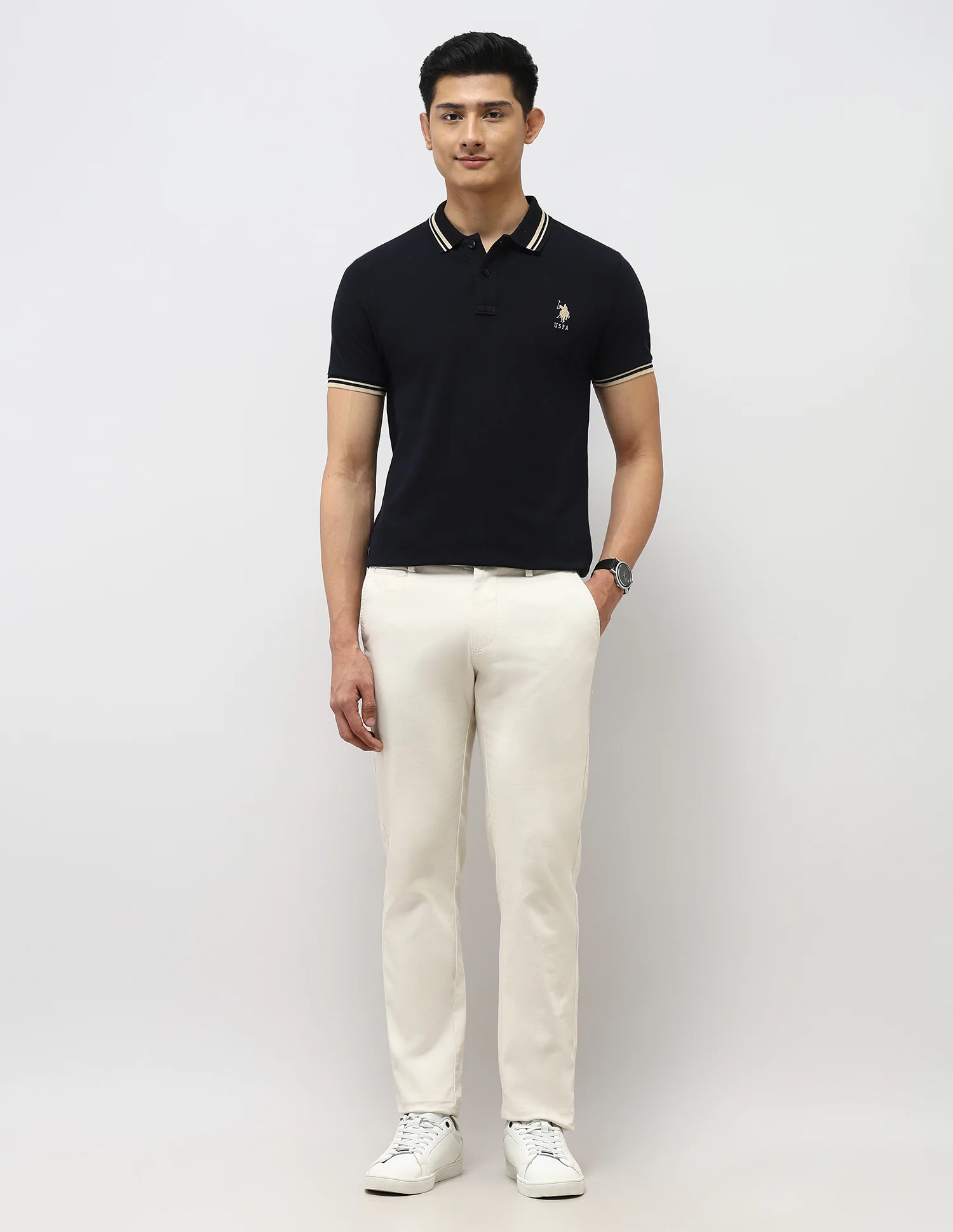 Pure Cotton Muscle Fit Polo Shirt - Image 3