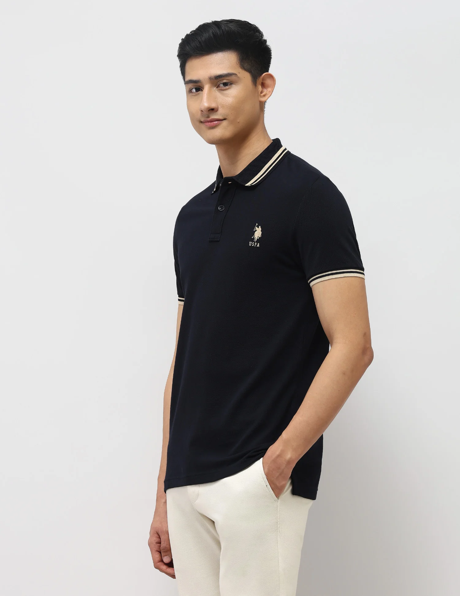 Pure Cotton Muscle Fit Polo Shirt - Image 4