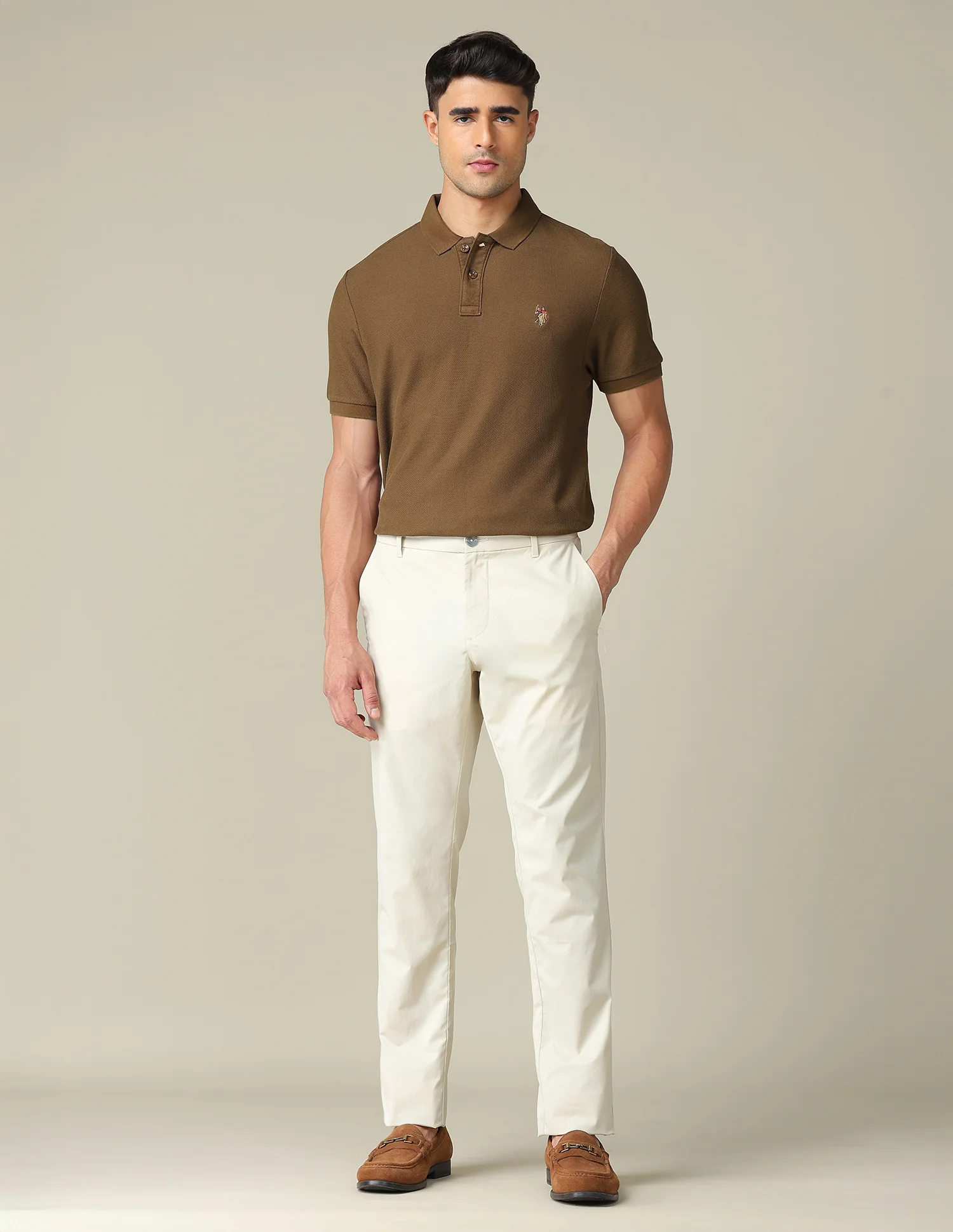 Pure Cotton Muscle Fit Polo Shirt - Image 3