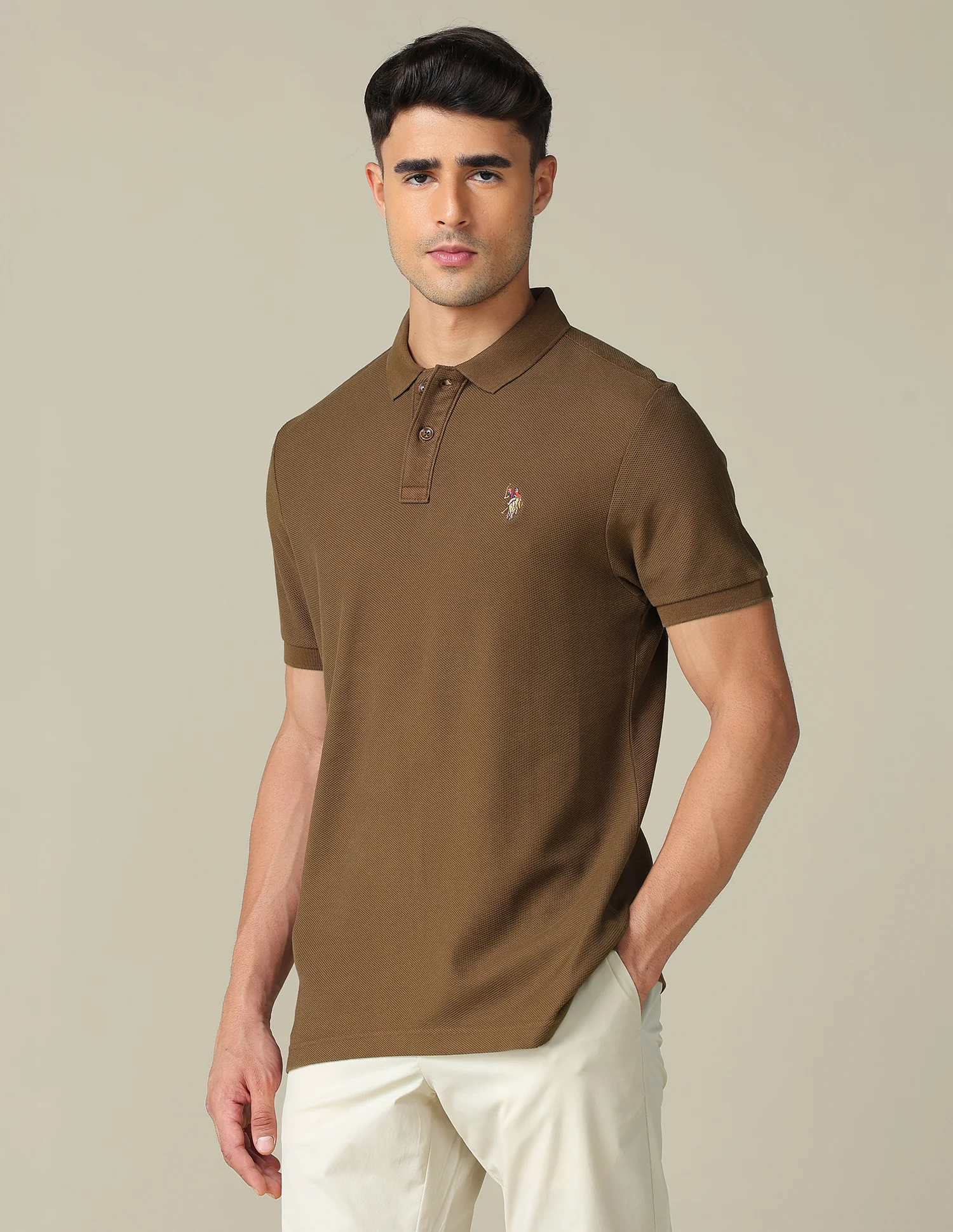 Pure Cotton Muscle Fit Polo Shirt - Image 4