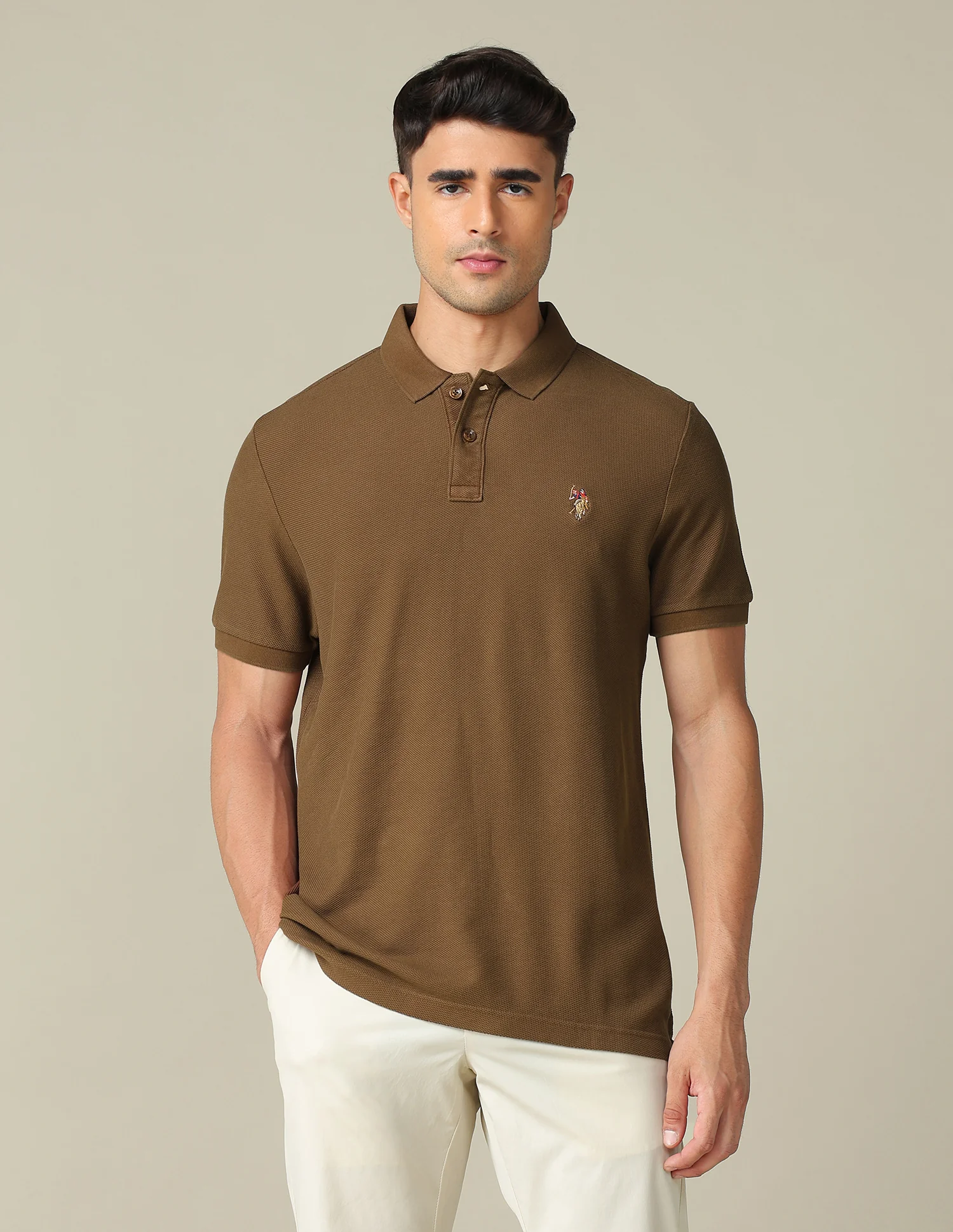 Pure Cotton Muscle Fit Polo Shirt - Image 6