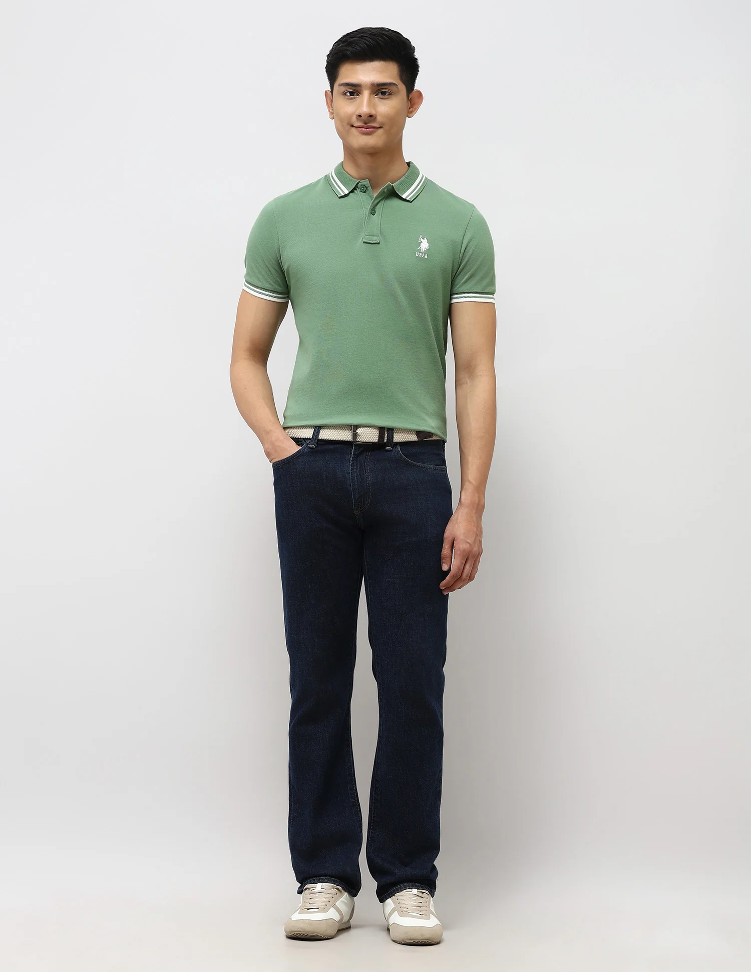 Pure Cotton Muscle Fit Polo Shirt - Image 3