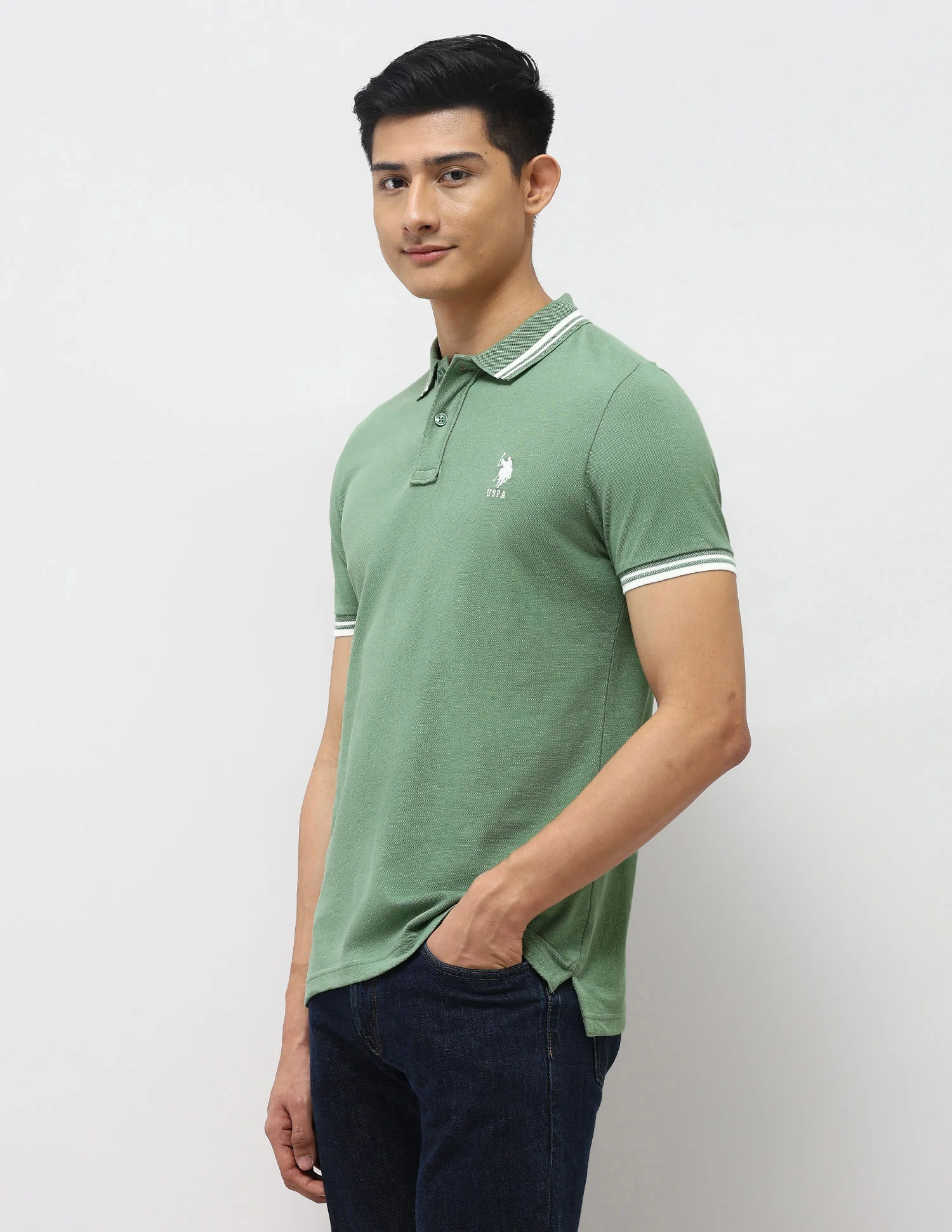 Pure Cotton Muscle Fit Polo Shirt - Image 4