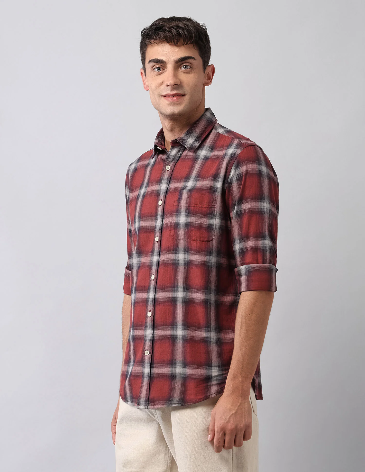Pure Cotton Plaid Checked Shirt - Image 4