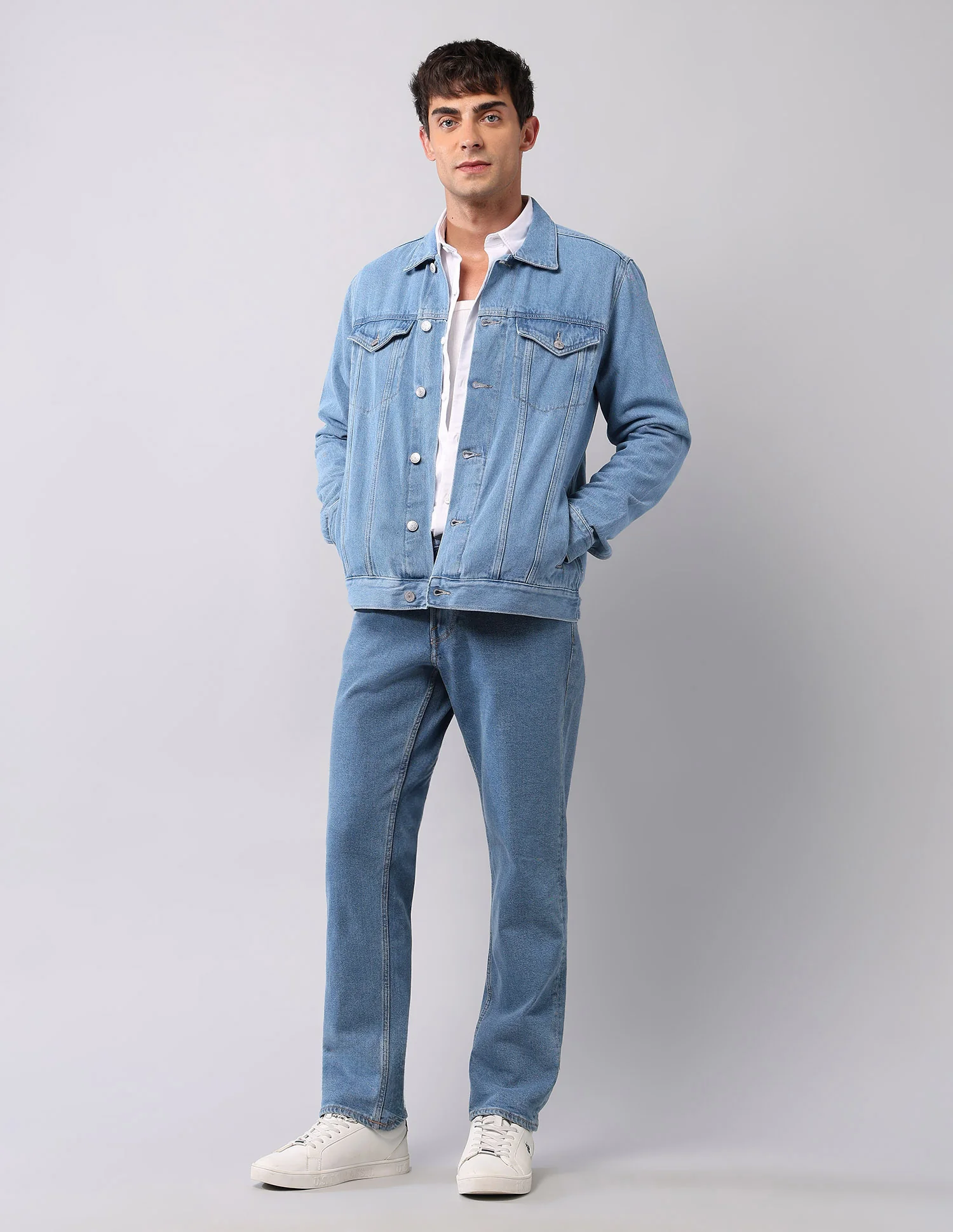 Pure Cotton Regular Fit Denim Jacket - Image 3