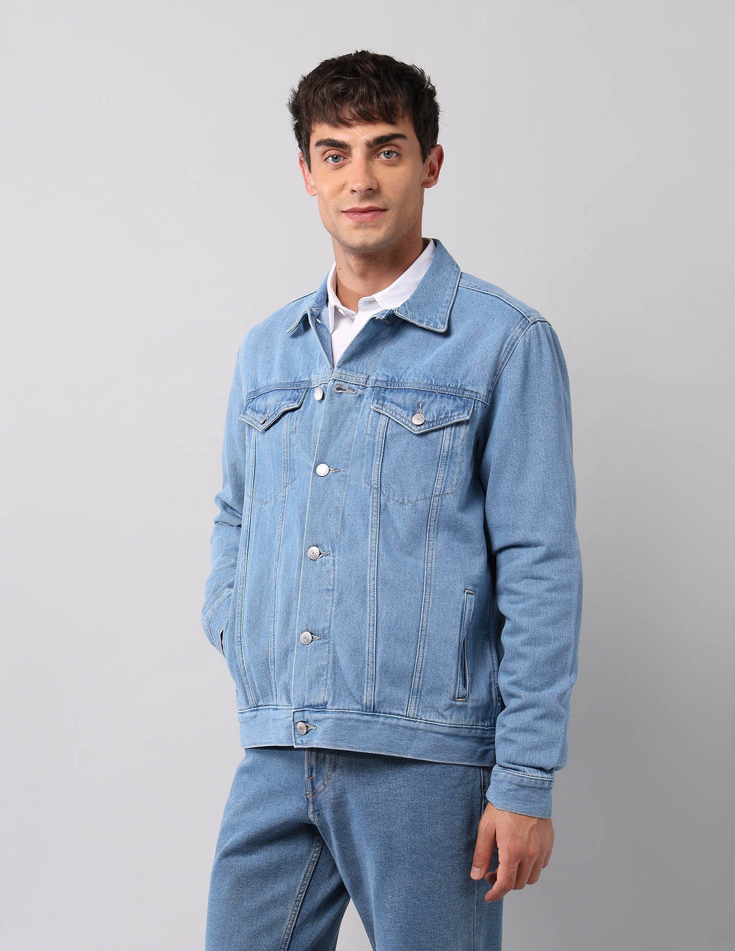 Pure Cotton Regular Fit Denim Jacket - Image 4