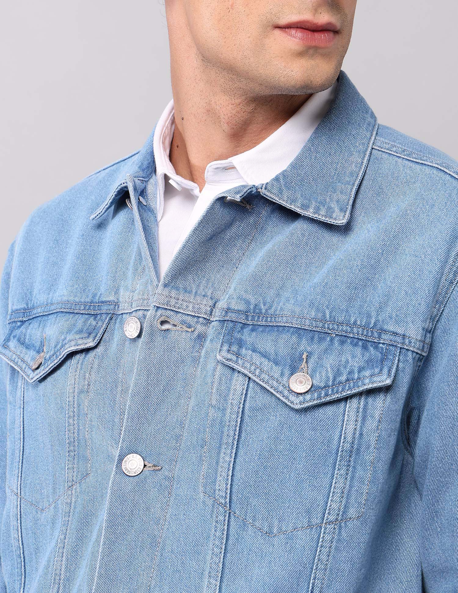 Pure Cotton Regular Fit Denim Jacket - Image 7