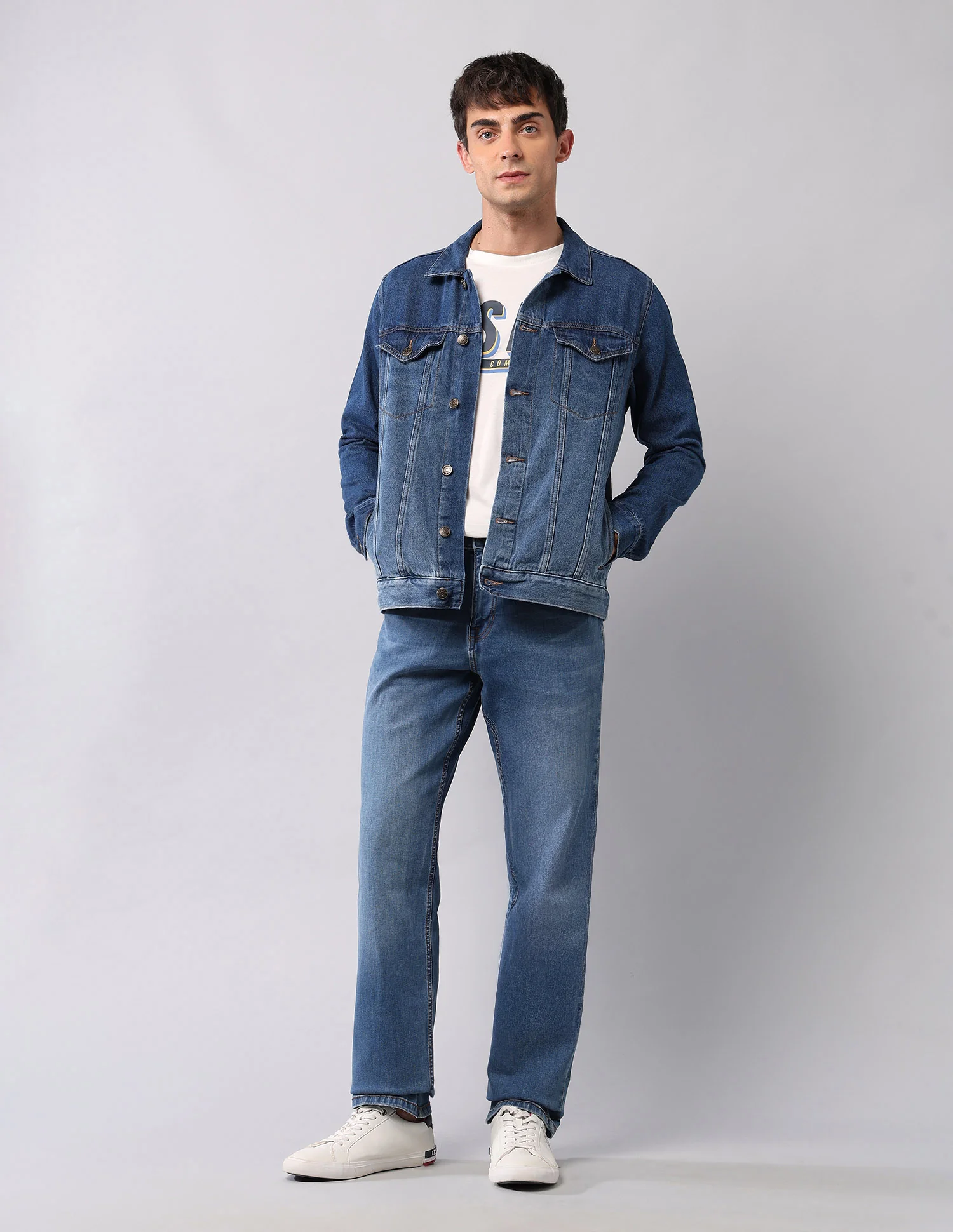 Pure Cotton Regular Fit Denim Jacket - Image 3