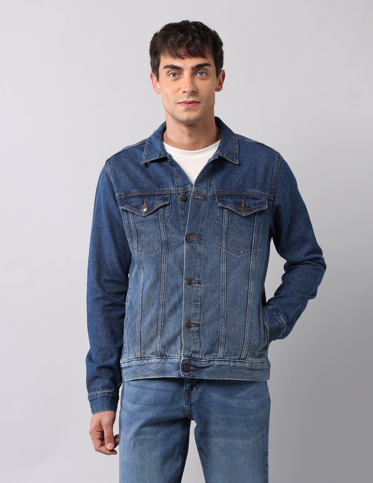Pure Cotton Regular Fit Denim Jacket - Image 6