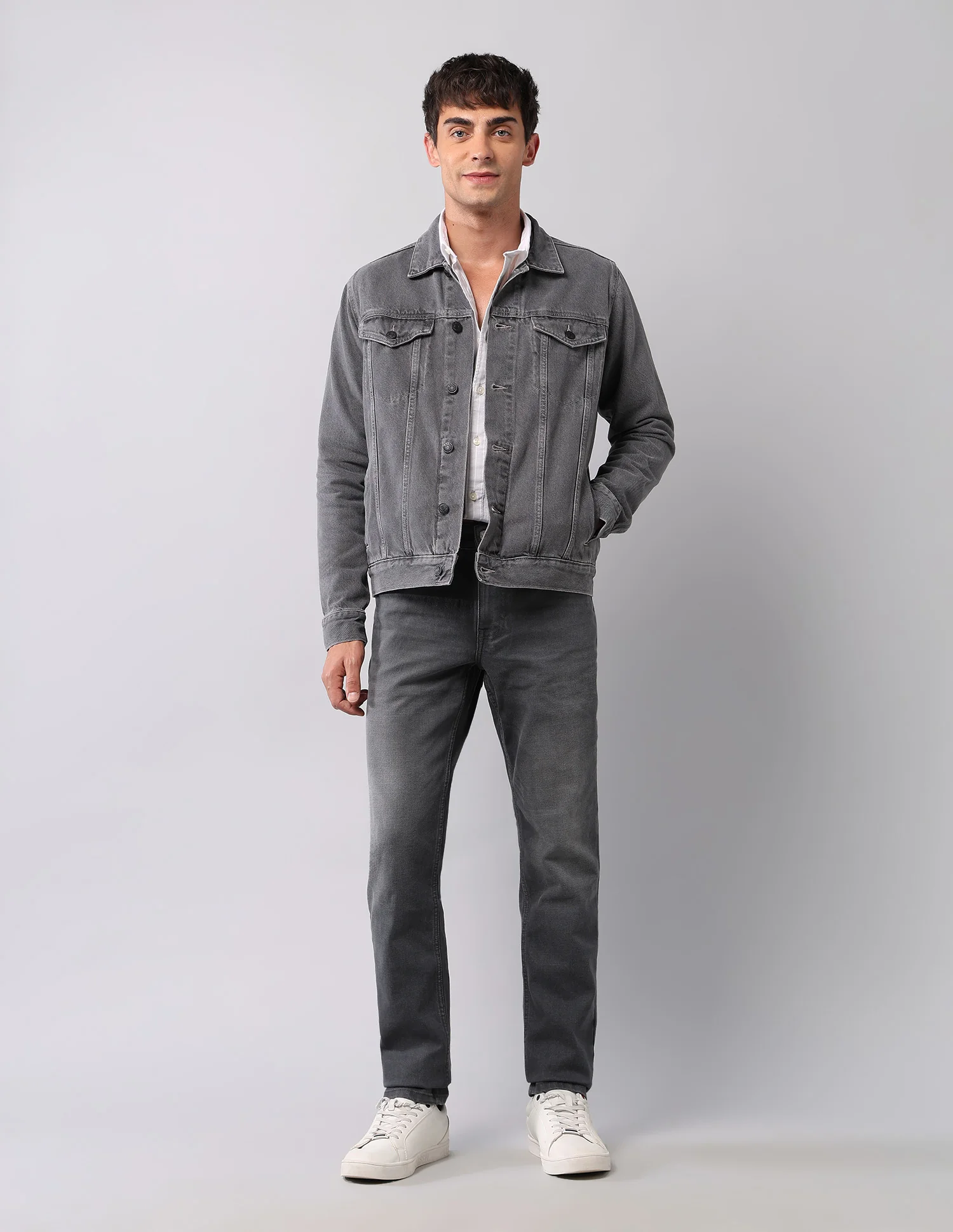 Pure Cotton Regular Fit Denim Jacket - Image 3