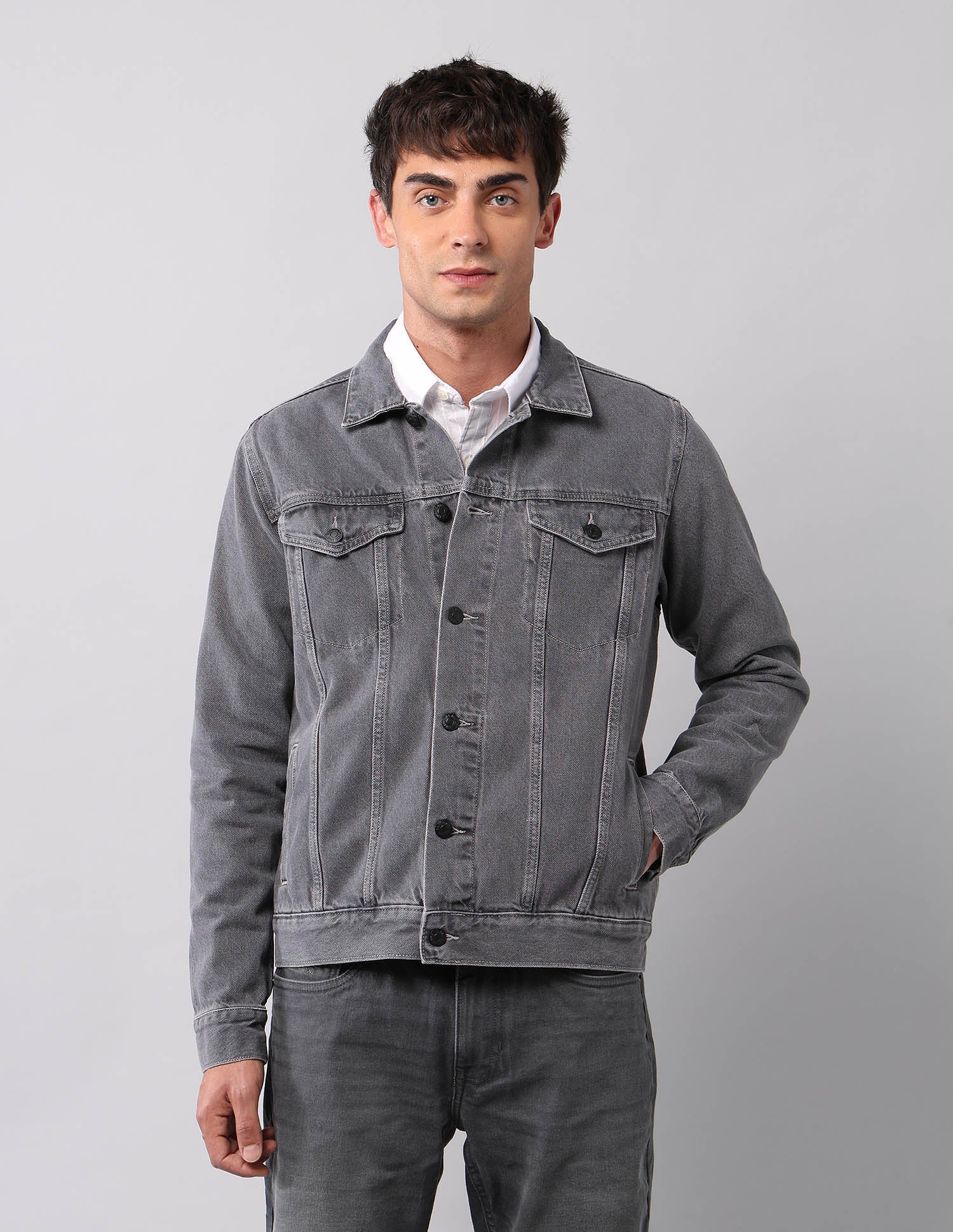 Pure Cotton Regular Fit Denim Jacket - Image 6