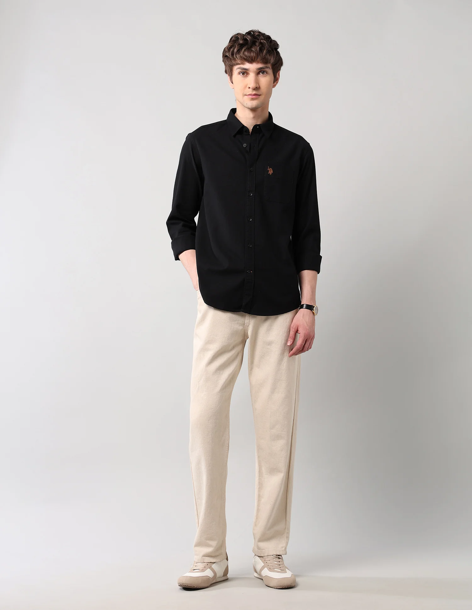 Pure Cotton Regular Fit Dobby Shirt - Image 3