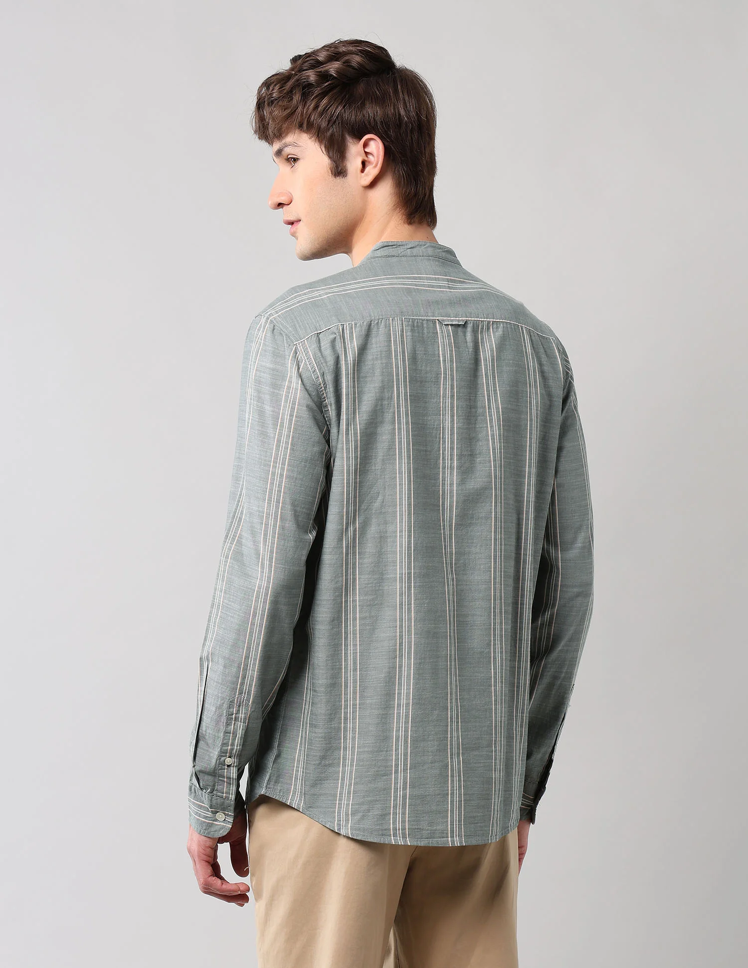 Pure Cotton Regular Fit Mandarin Shirt - Image 5
