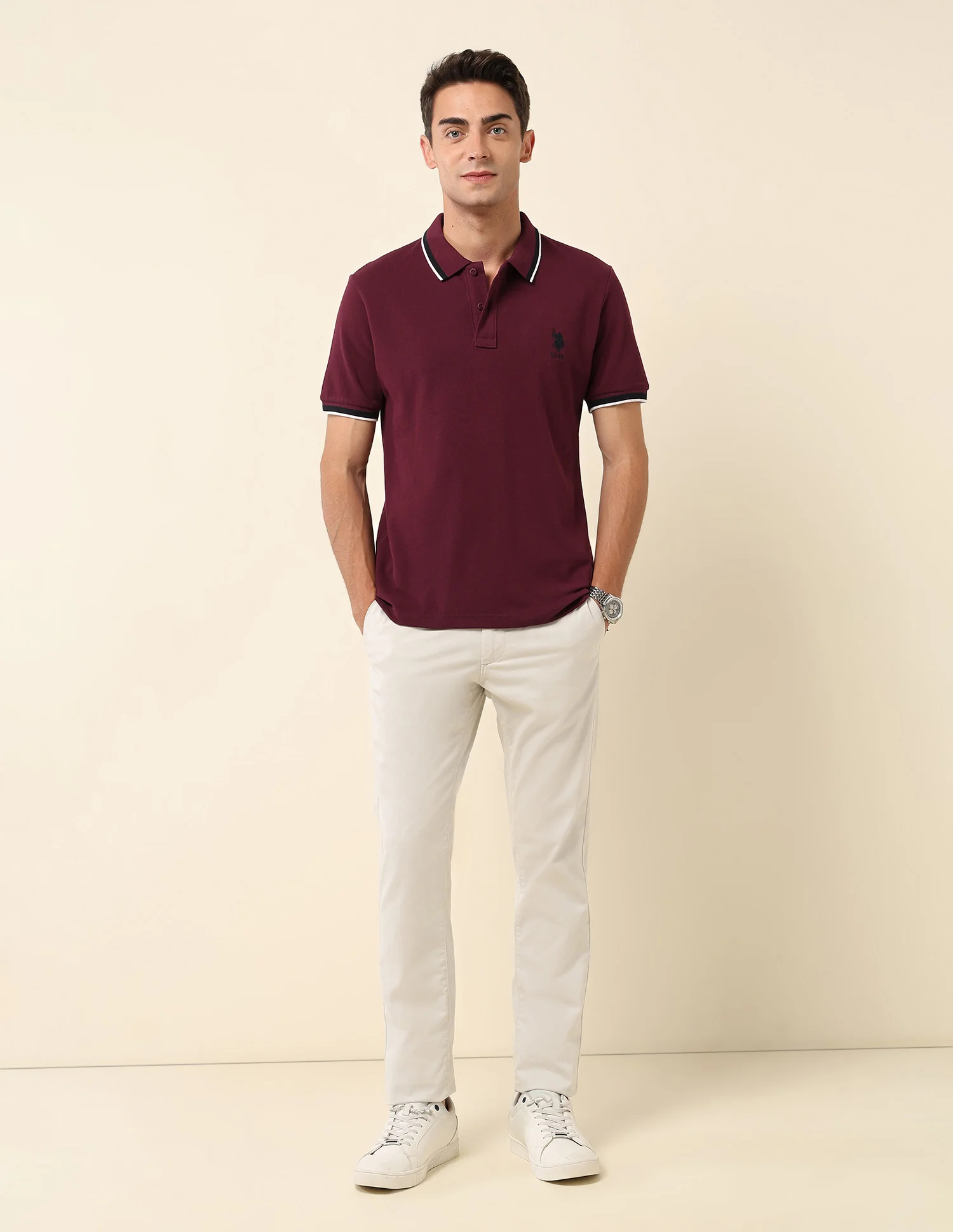 Pure Cotton Slim Fit Polo Shirt - Image 3