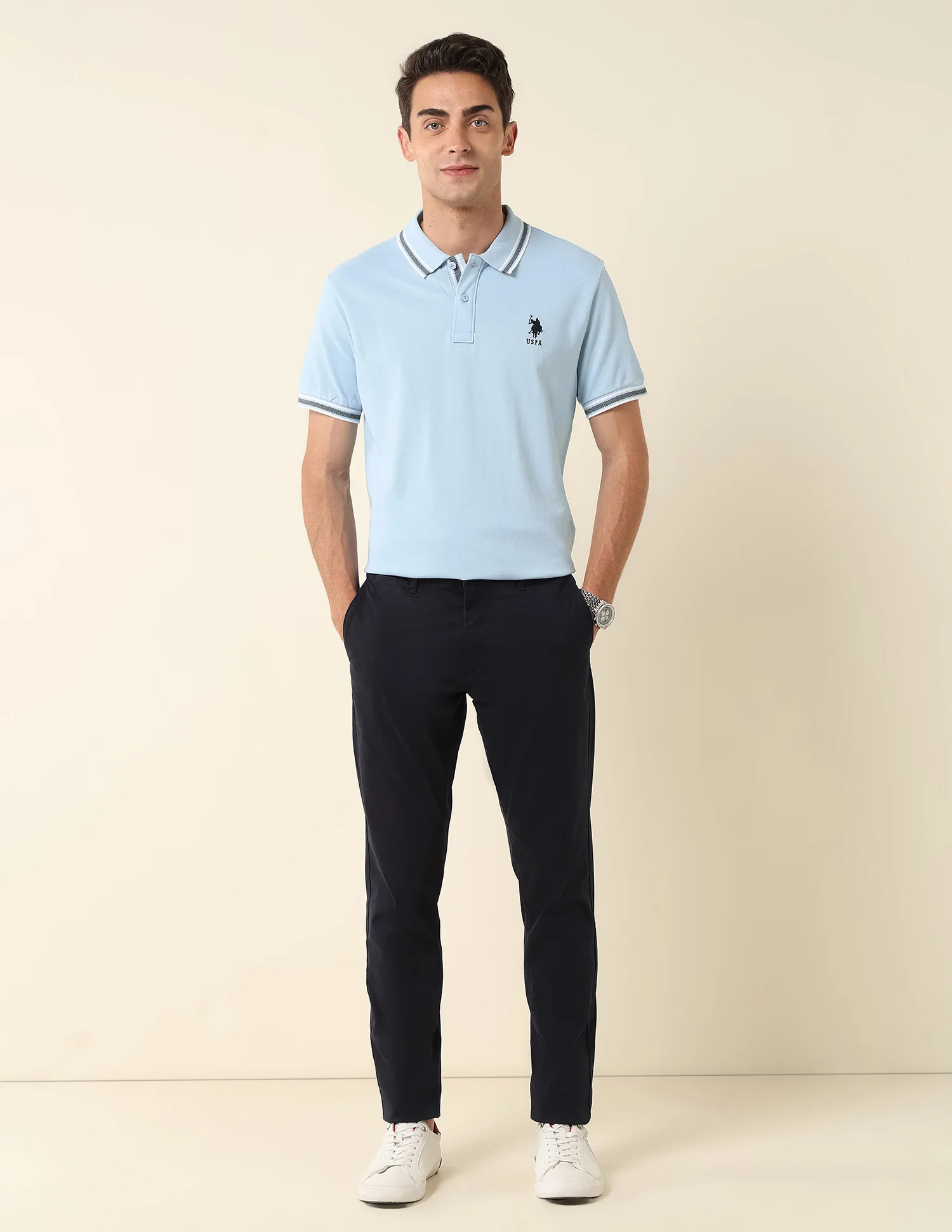 Pure Cotton Slim Fit Polo Shirt - Image 3