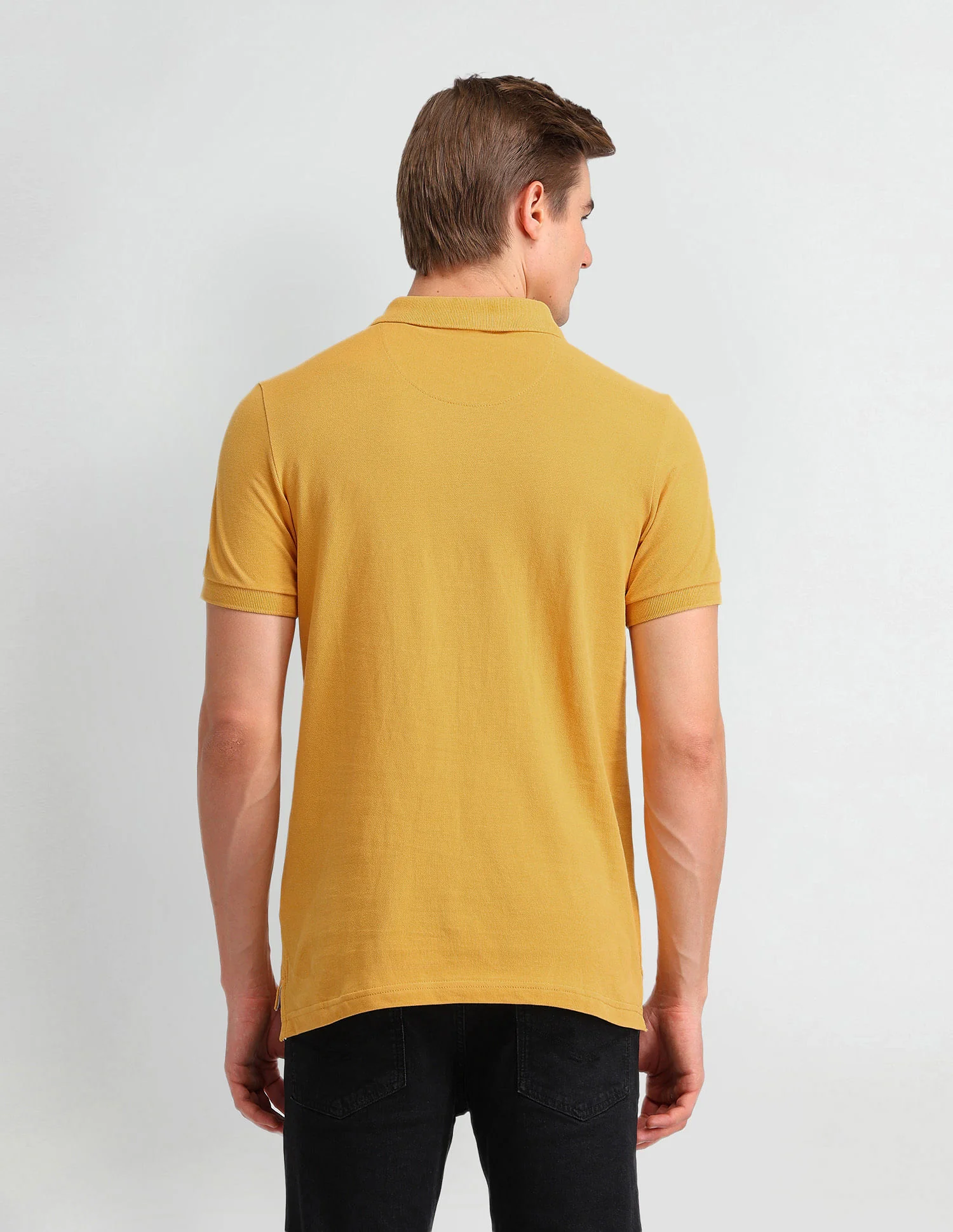 Pure Cotton Slim Fit Solid Polo Shirt - Image 5