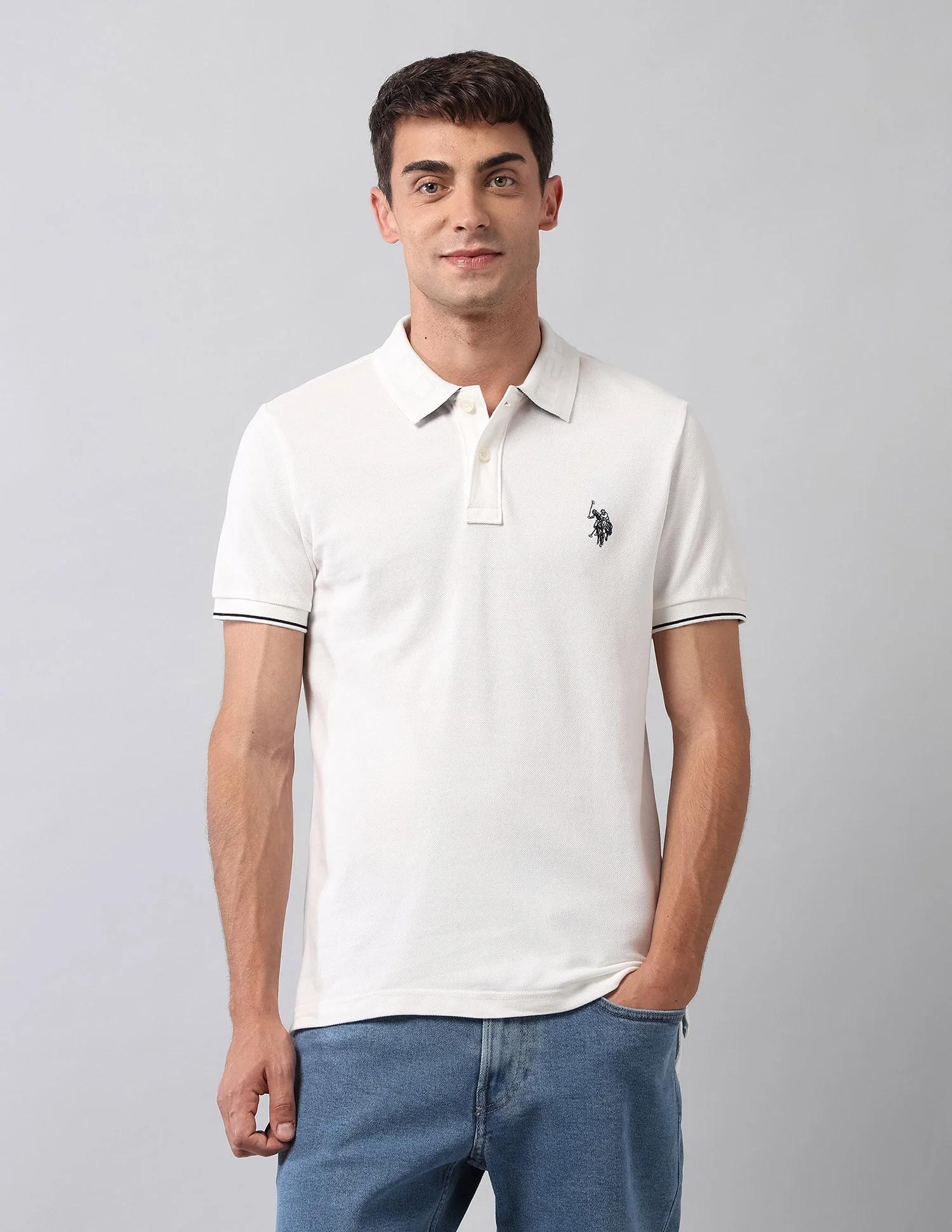 Pure Cotton Solid Polo Shirt - Image 6