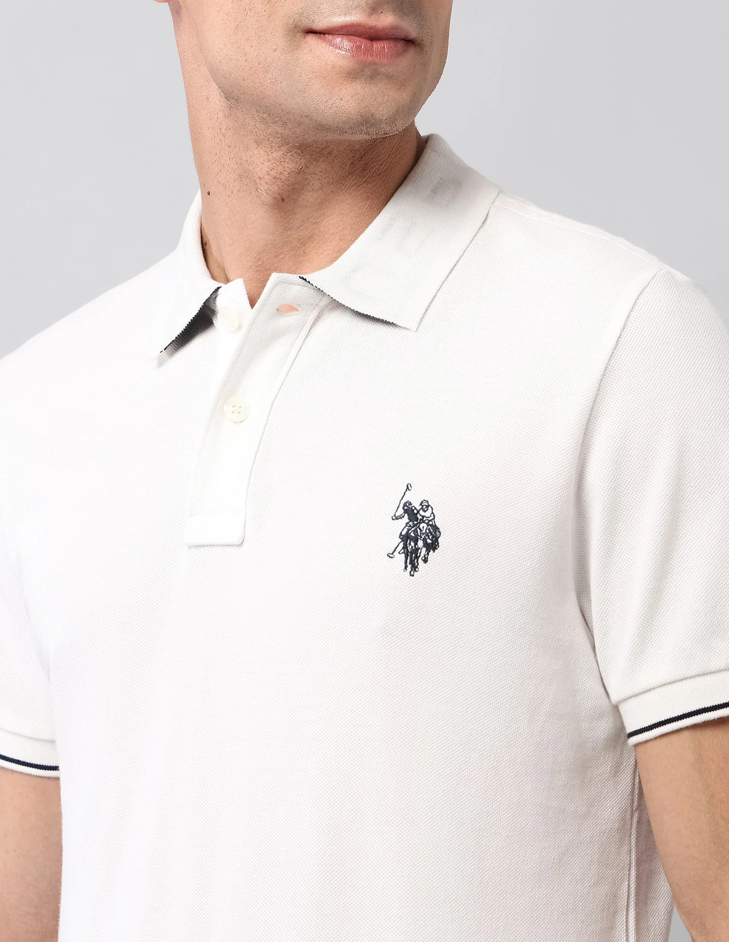 Pure Cotton Solid Polo Shirt - Image 7
