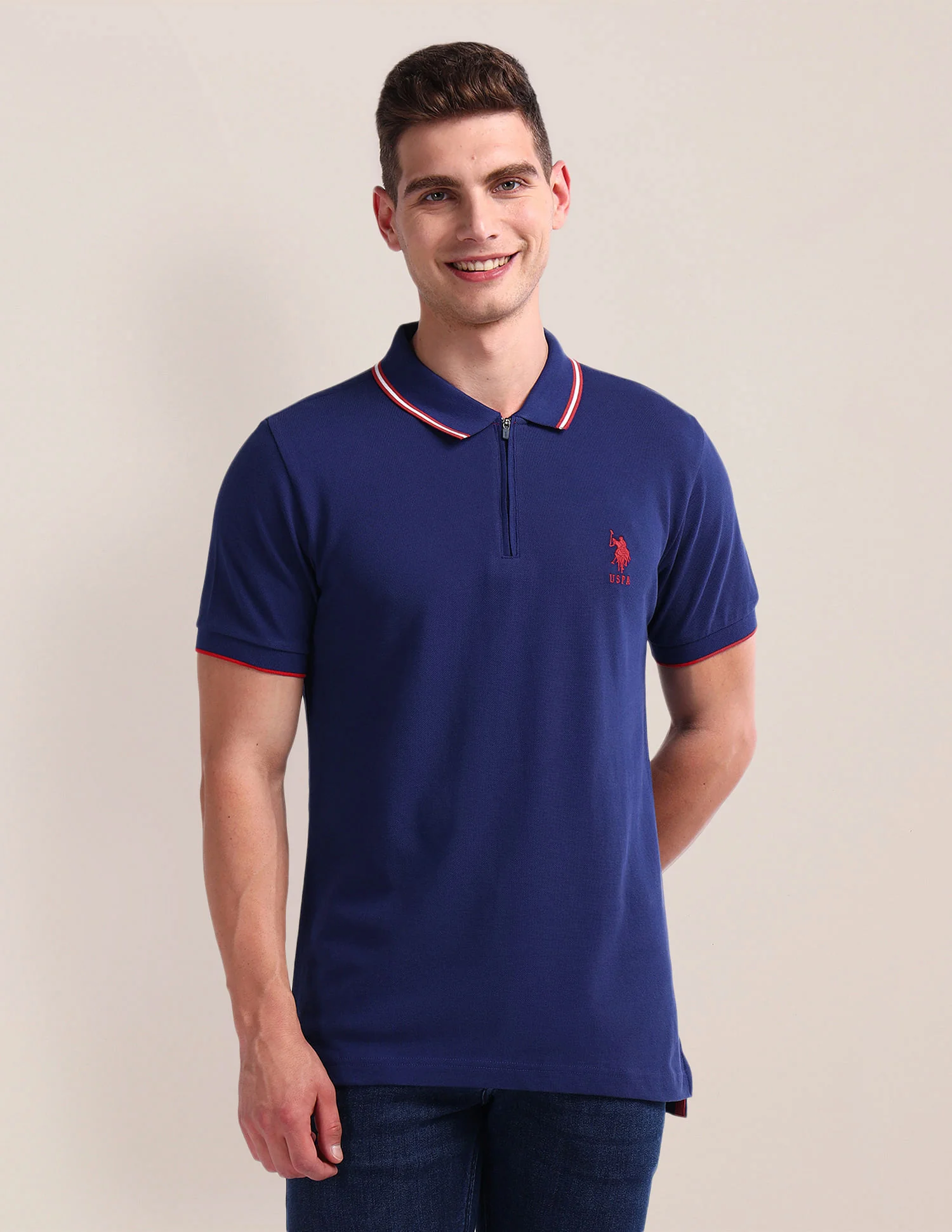 Pure Cotton Solid Polo Shirt - Image 6