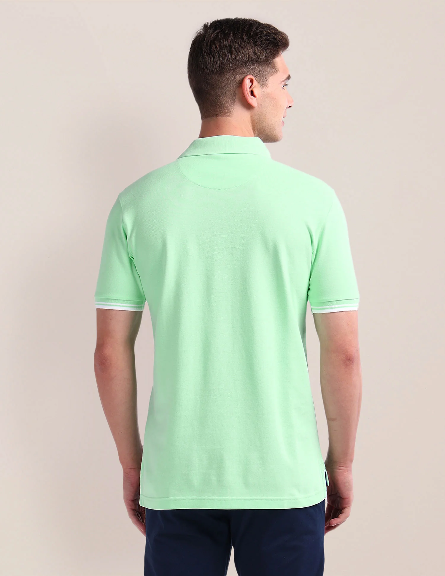 Pure Cotton Solid Polo Shirt - Image 5