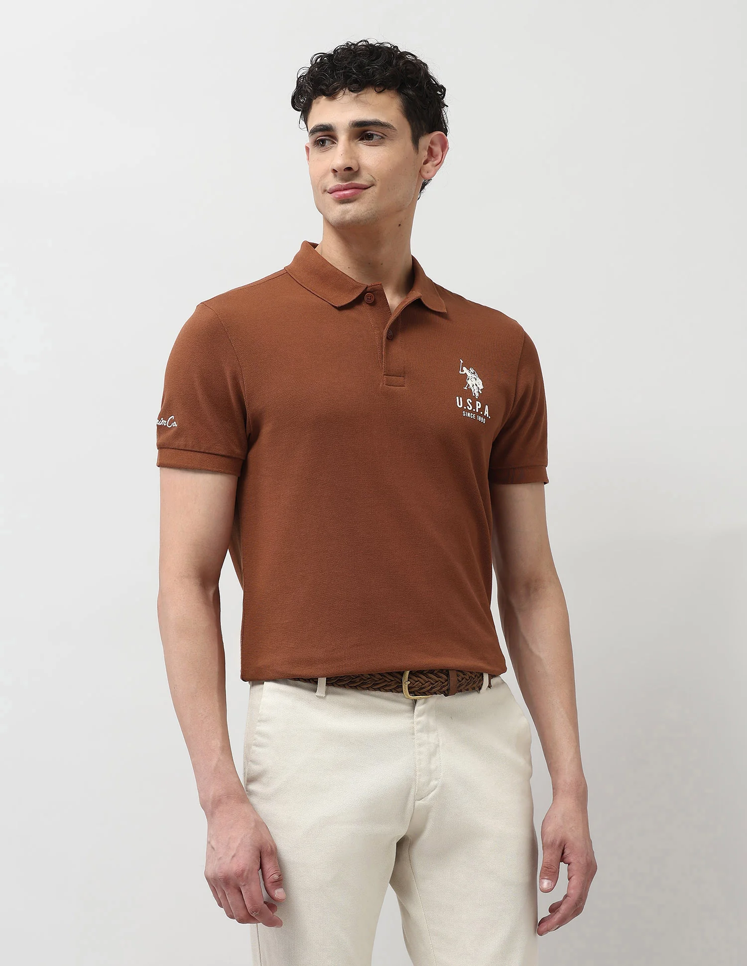 Pure Cotton Solid Polo Shirt