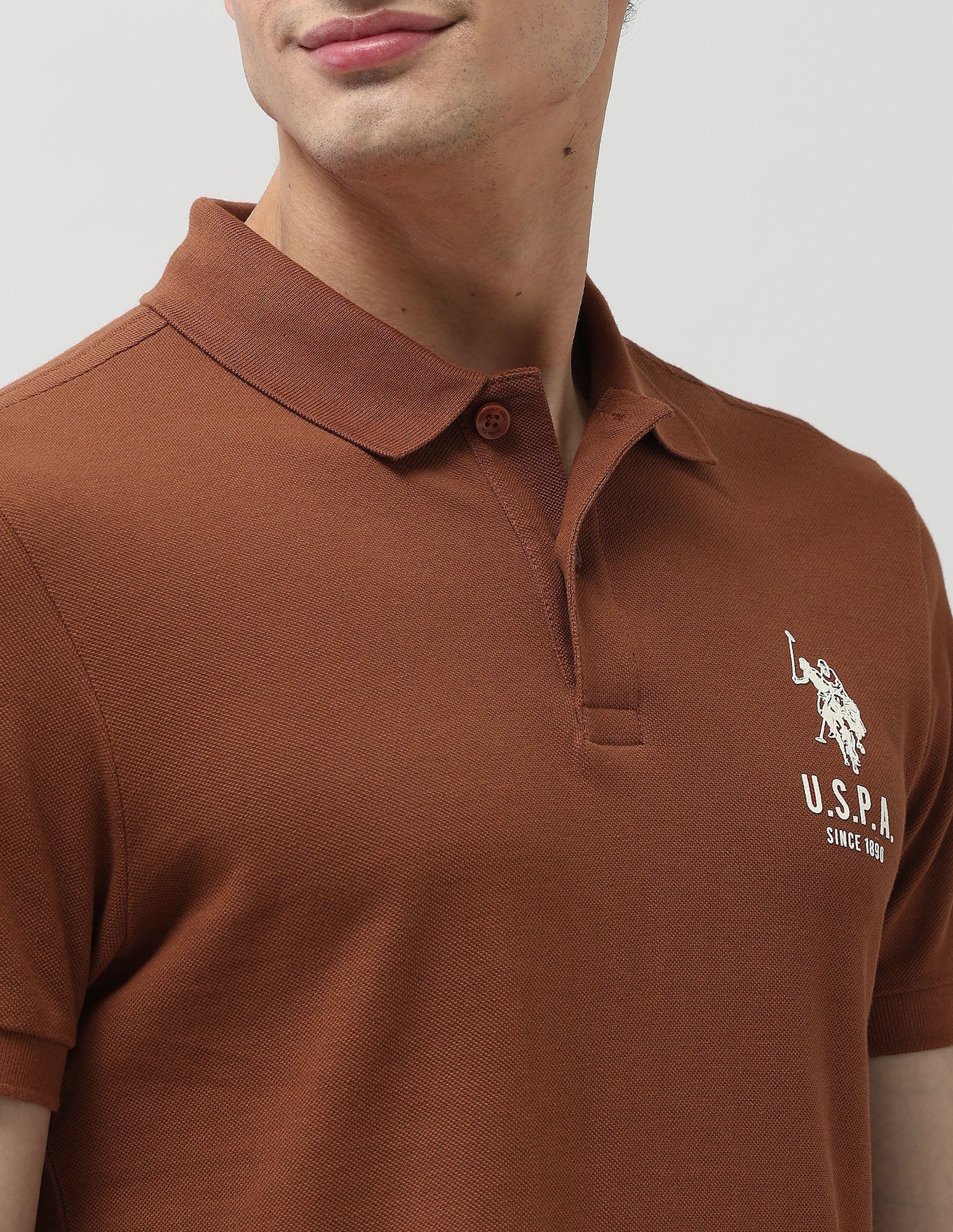 Pure Cotton Solid Polo Shirt - Image 7