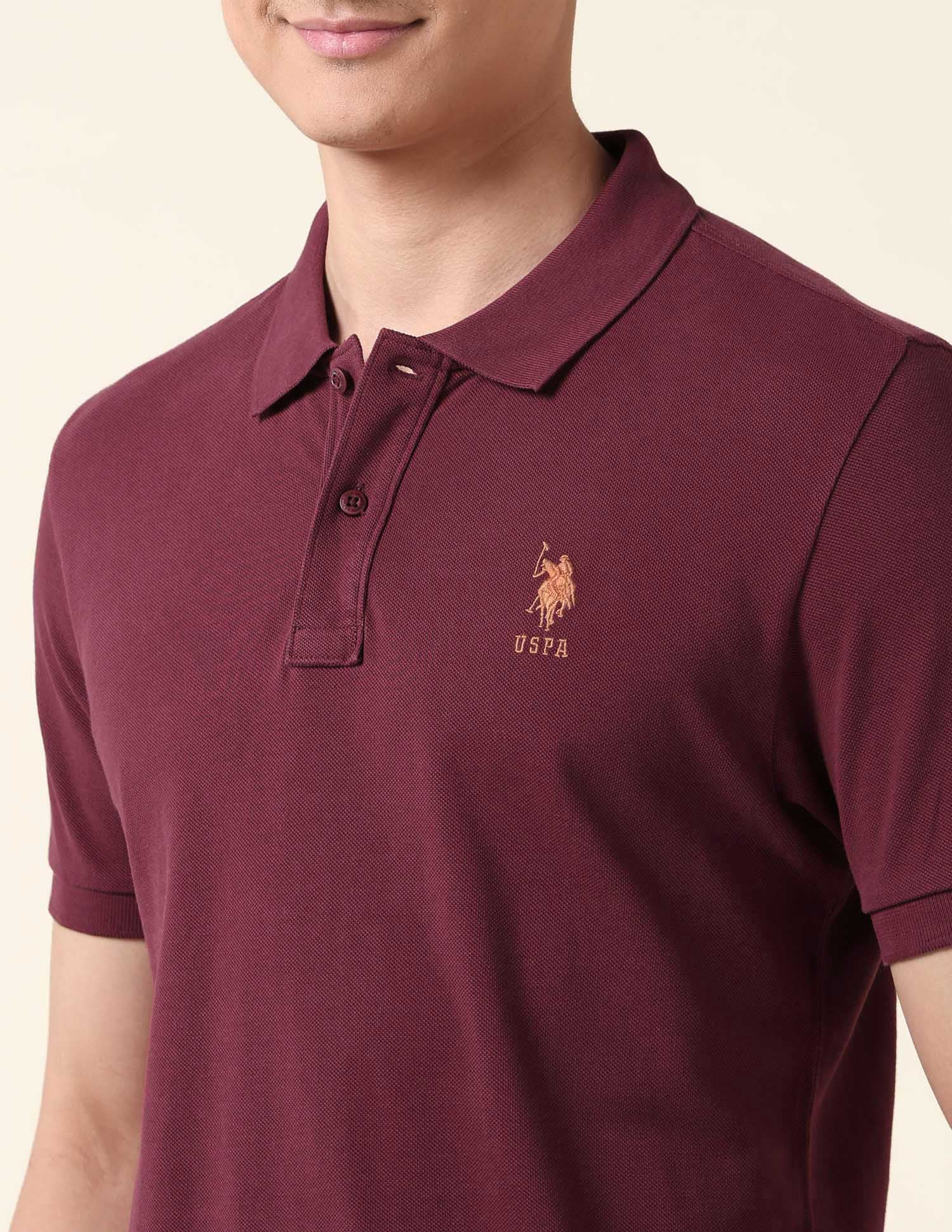 Pure Cotton Solid Polo Shirt - Image 7