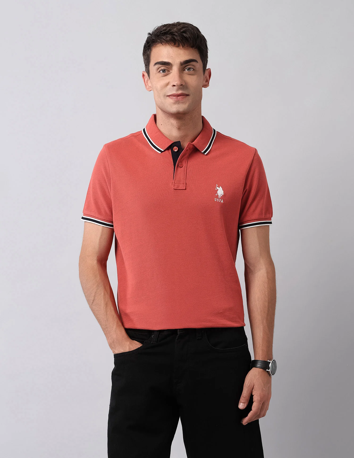 Pure Cotton Solid Polo Shirt