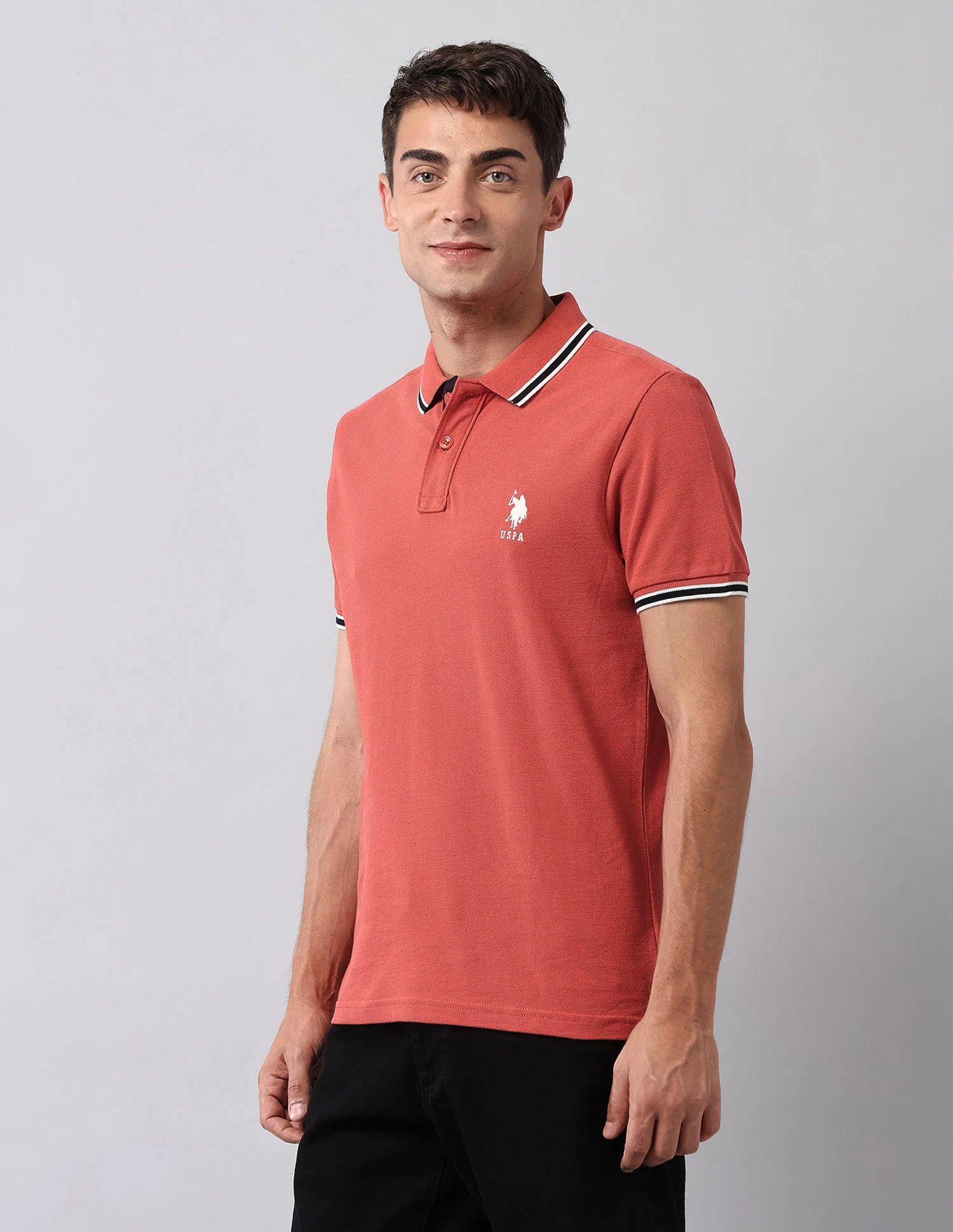 Pure Cotton Solid Polo Shirt - Image 4