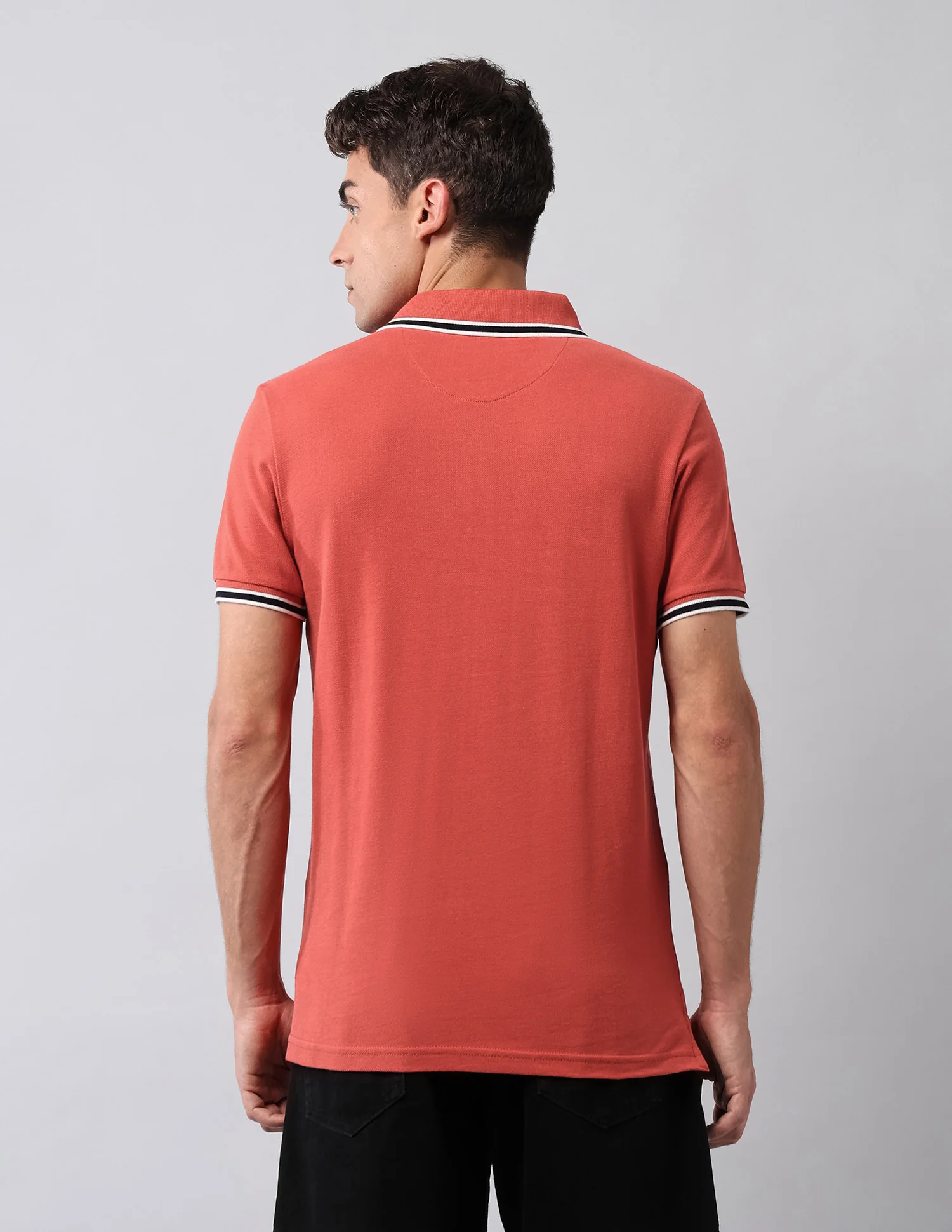 Pure Cotton Solid Polo Shirt - Image 5