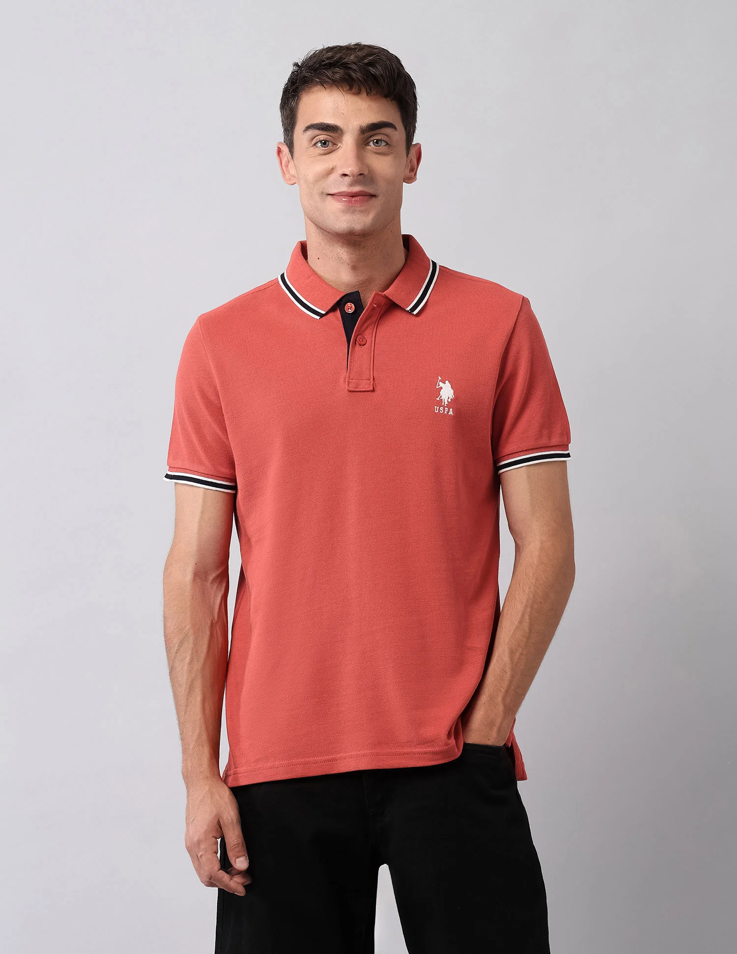 Pure Cotton Solid Polo Shirt - Image 6