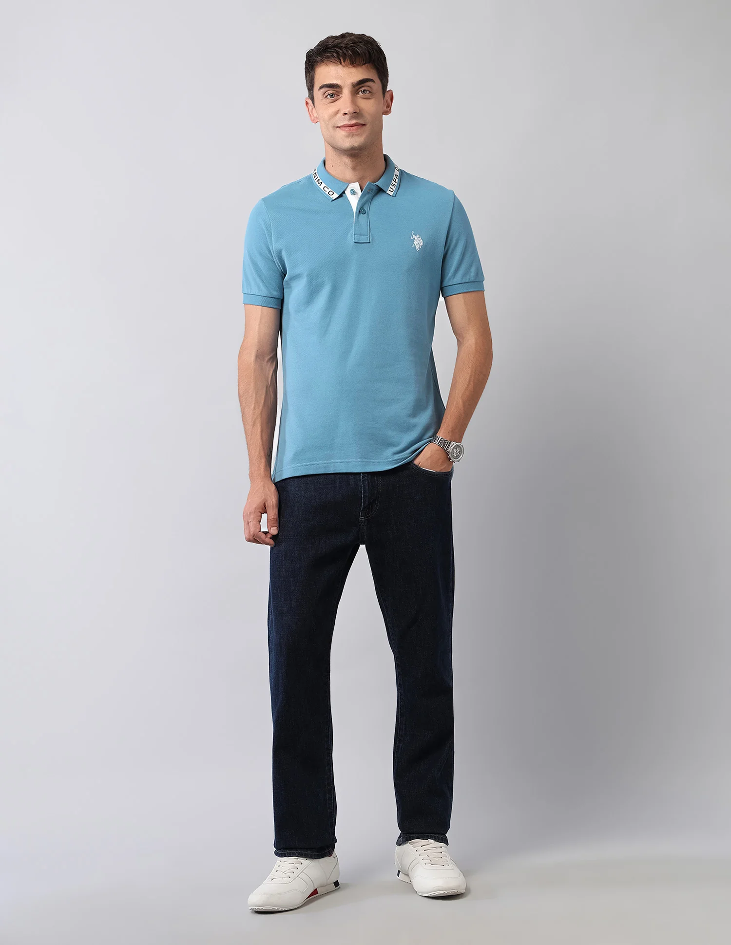 Pure Cotton Solid Polo Shirt - Image 3