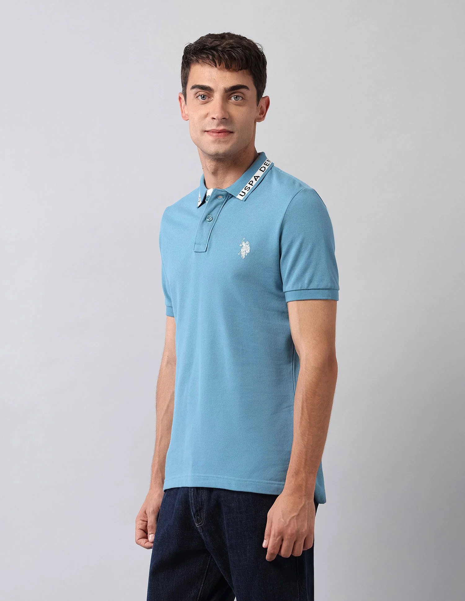 Pure Cotton Solid Polo Shirt - Image 4