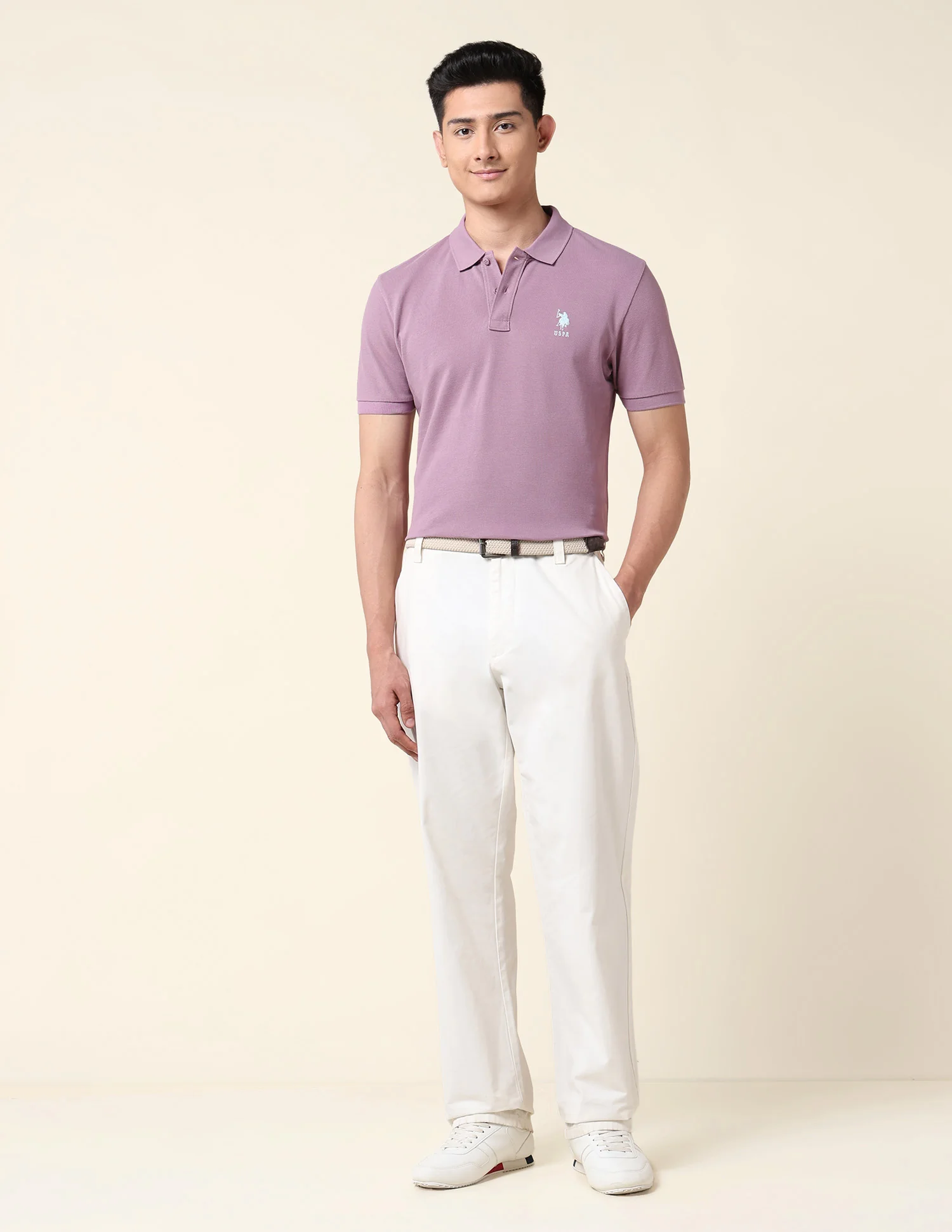 Pure Cotton Solid Polo Shirt - Image 3