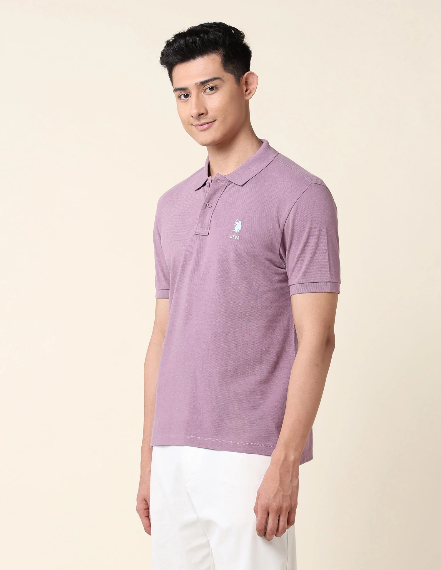 Pure Cotton Solid Polo Shirt - Image 4