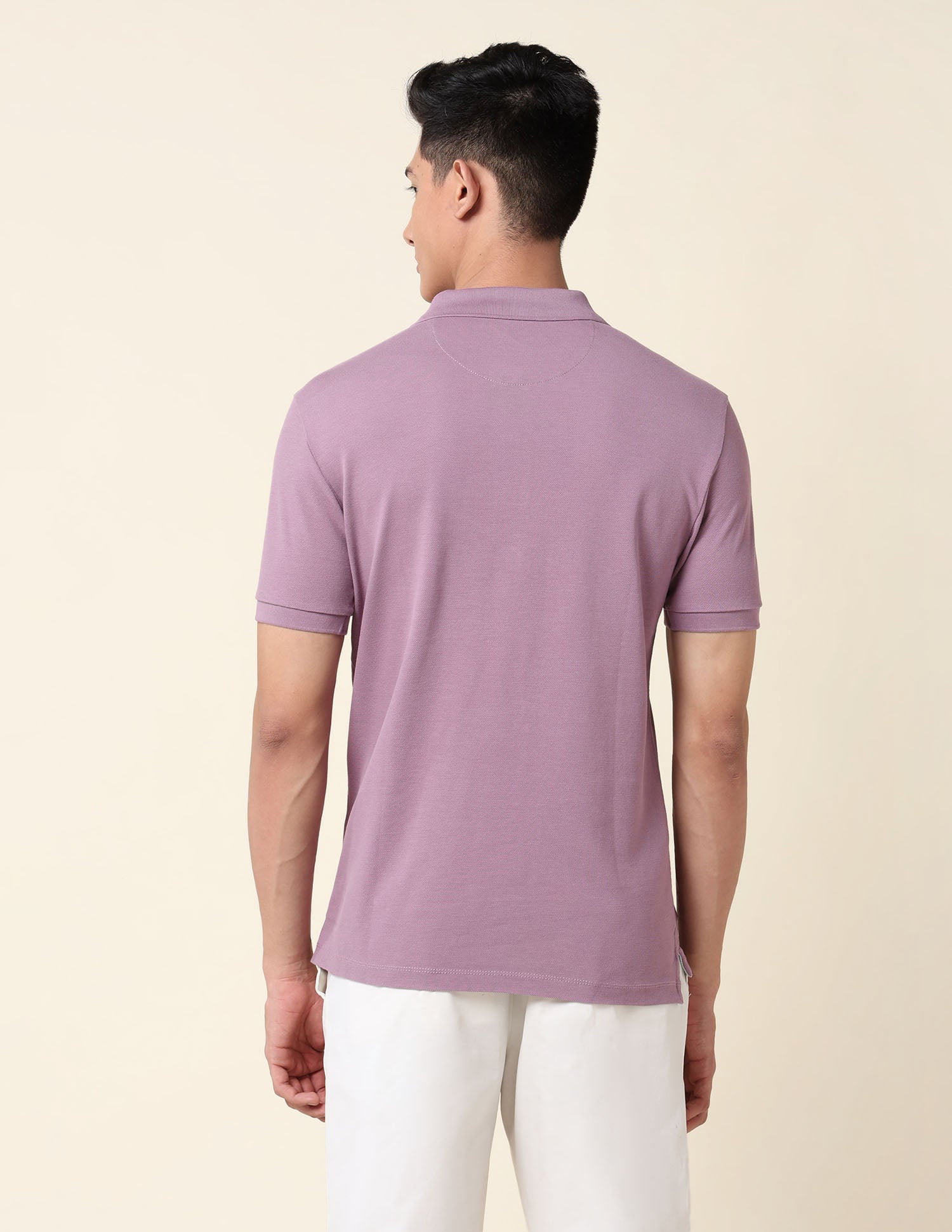 Pure Cotton Solid Polo Shirt - Image 5