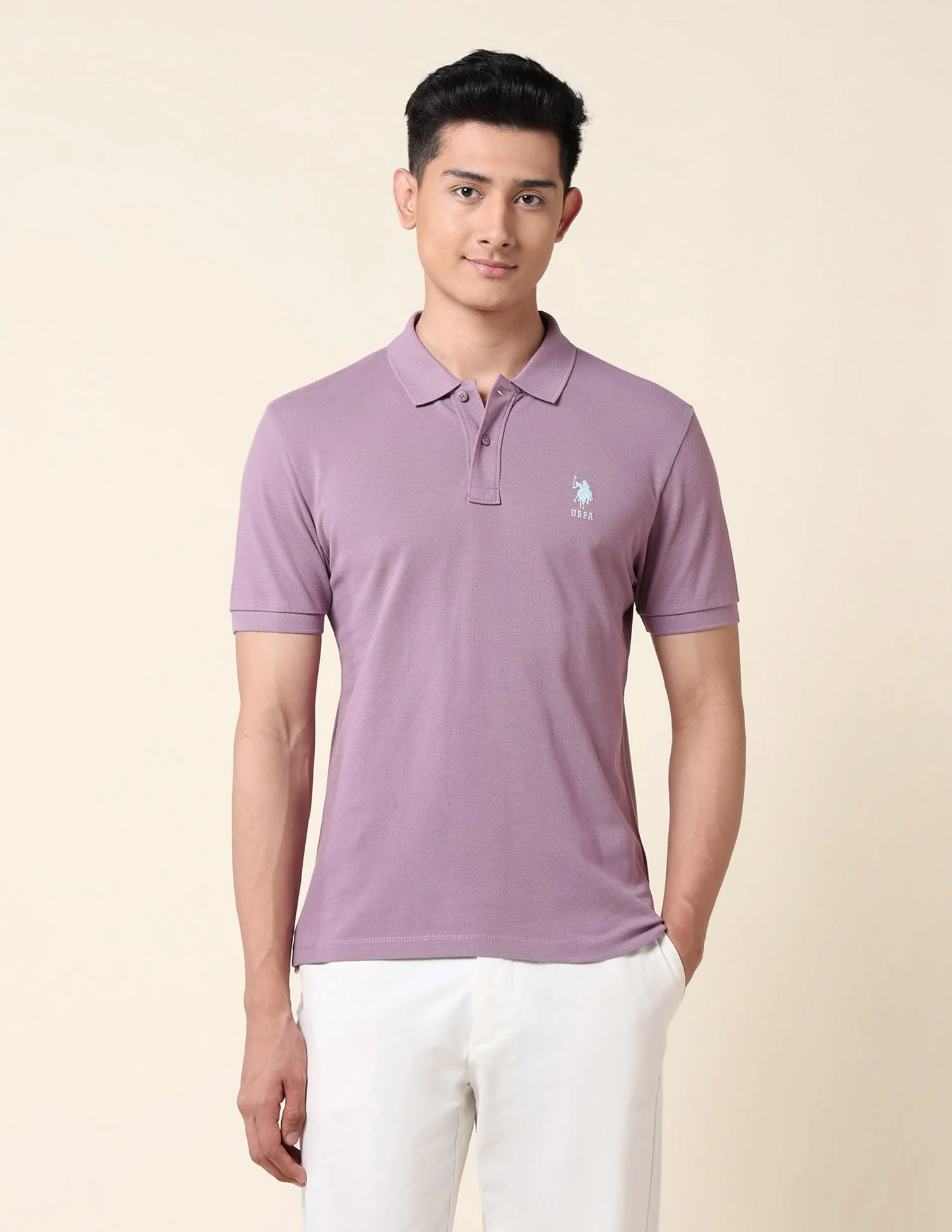 Pure Cotton Solid Polo Shirt - Image 6