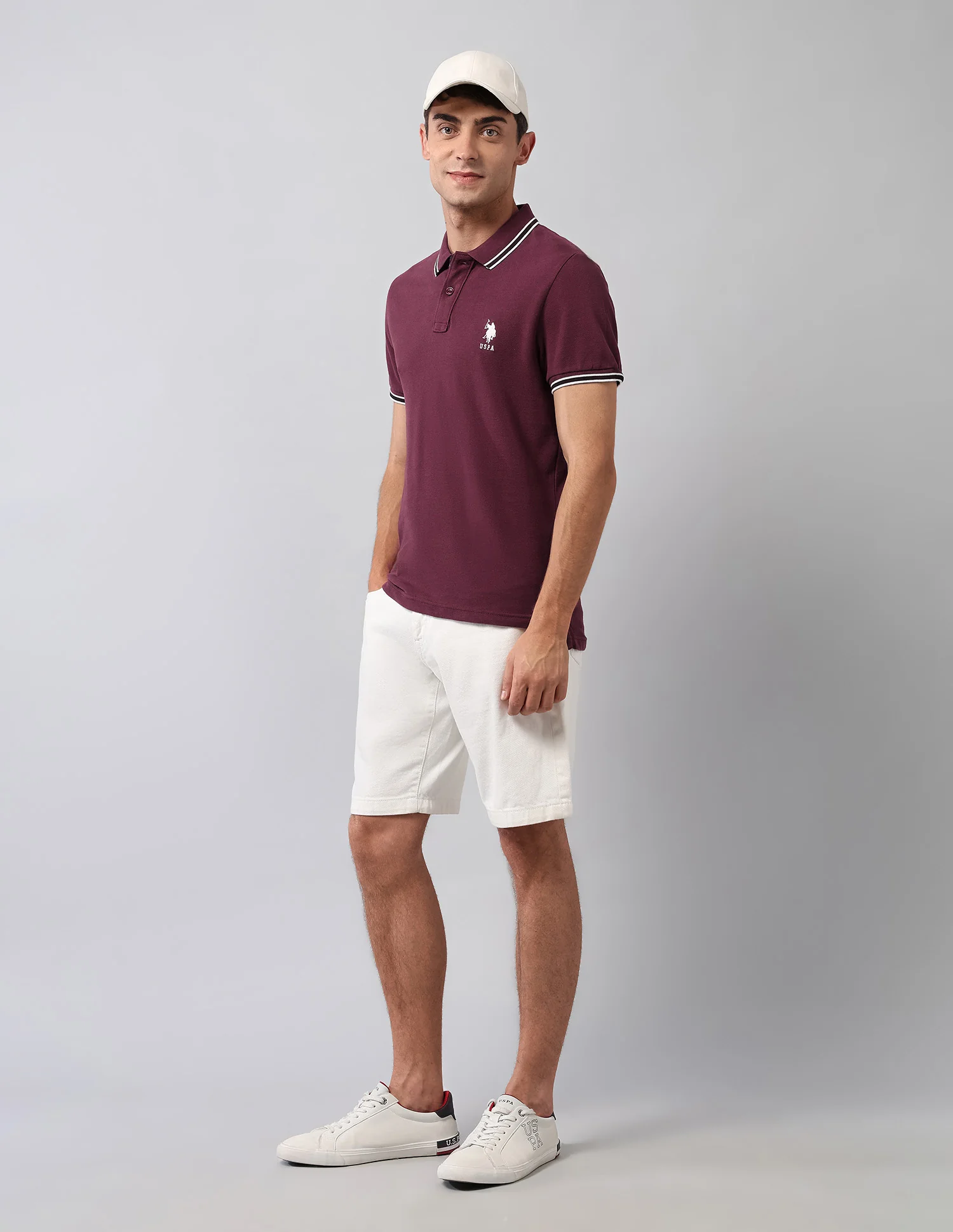 Pure Cotton Solid Polo Shirt - Image 3