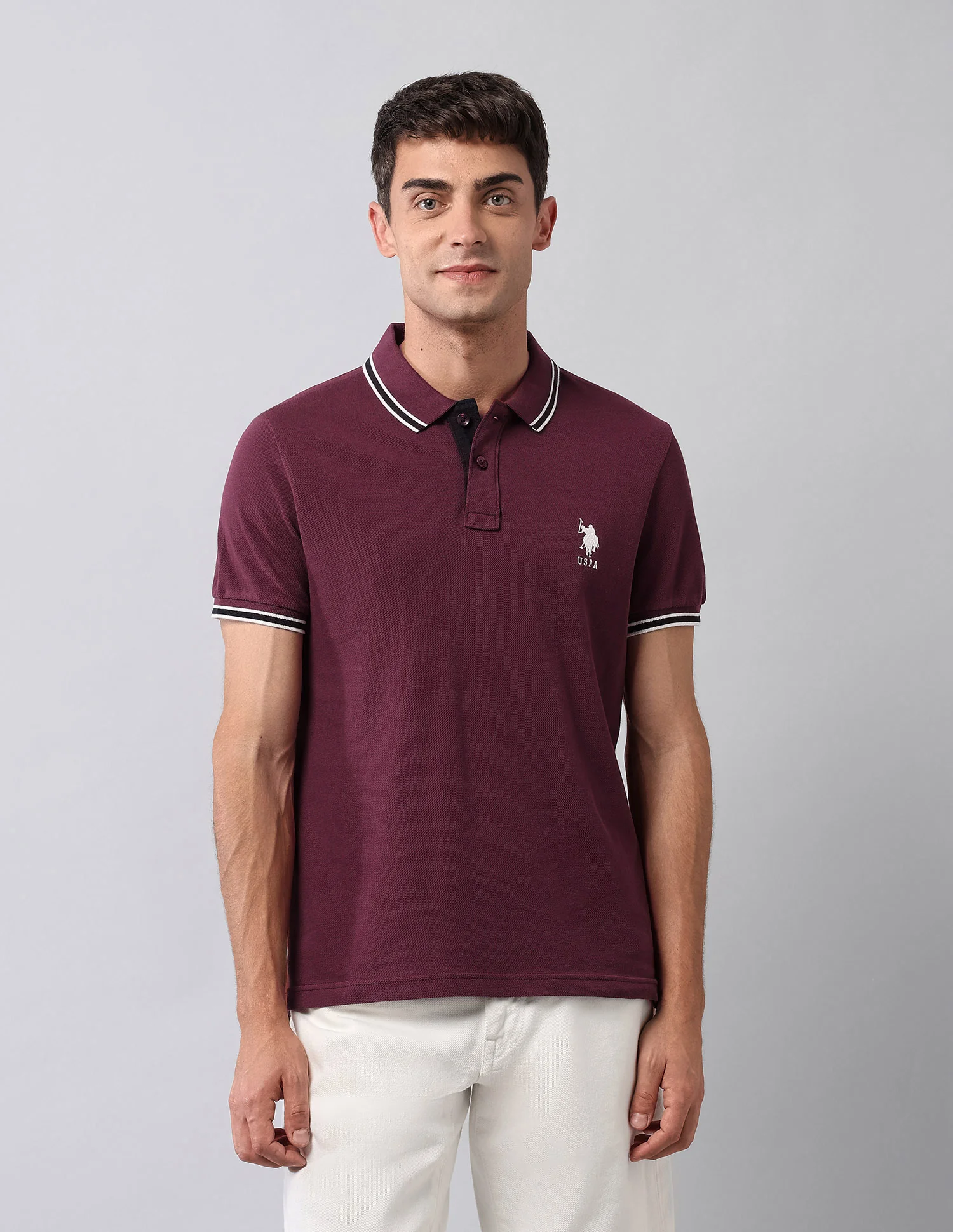 Pure Cotton Solid Polo Shirt - Image 6