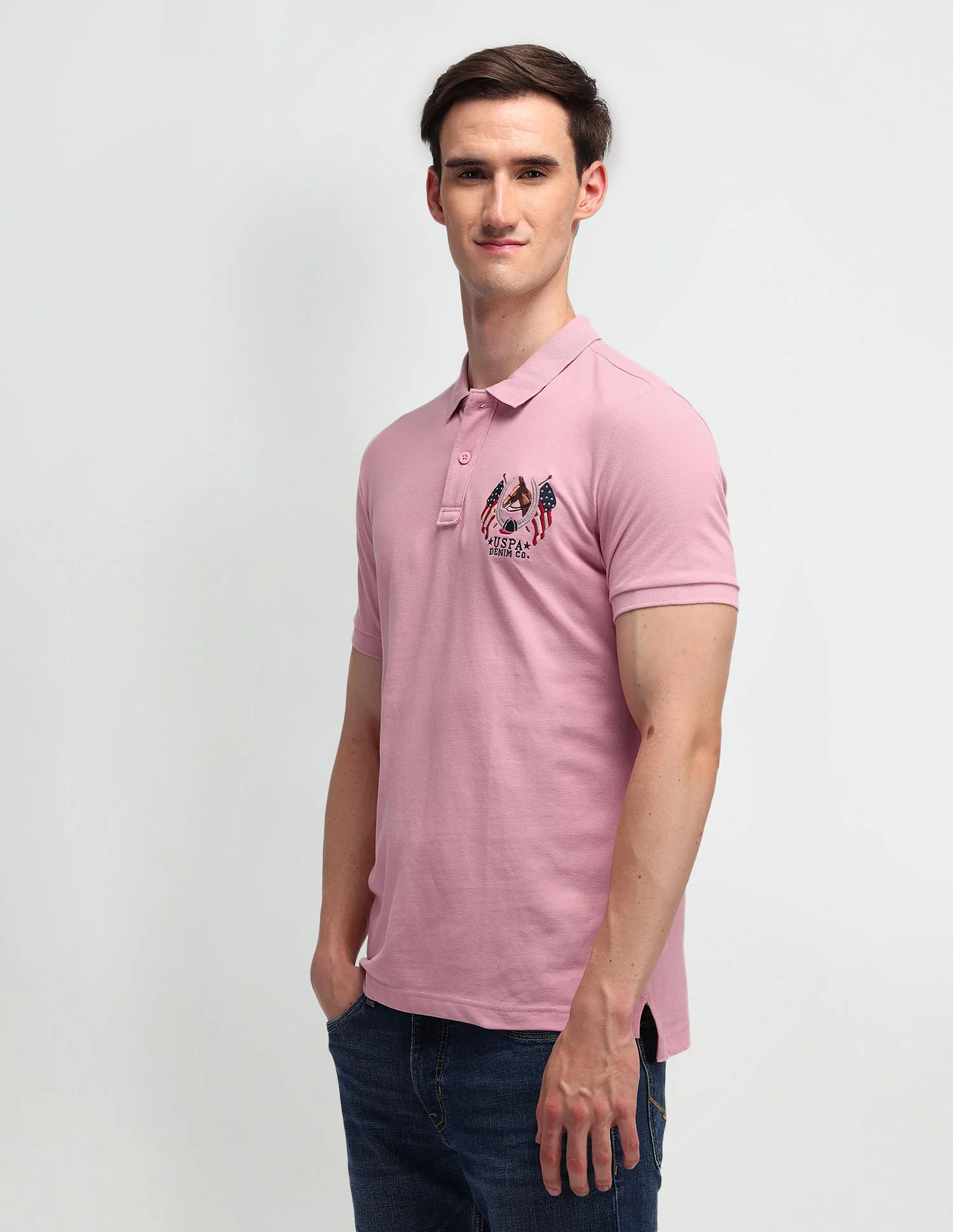 Pure Cotton Solid Slim Fit Polo Shirt - Image 4