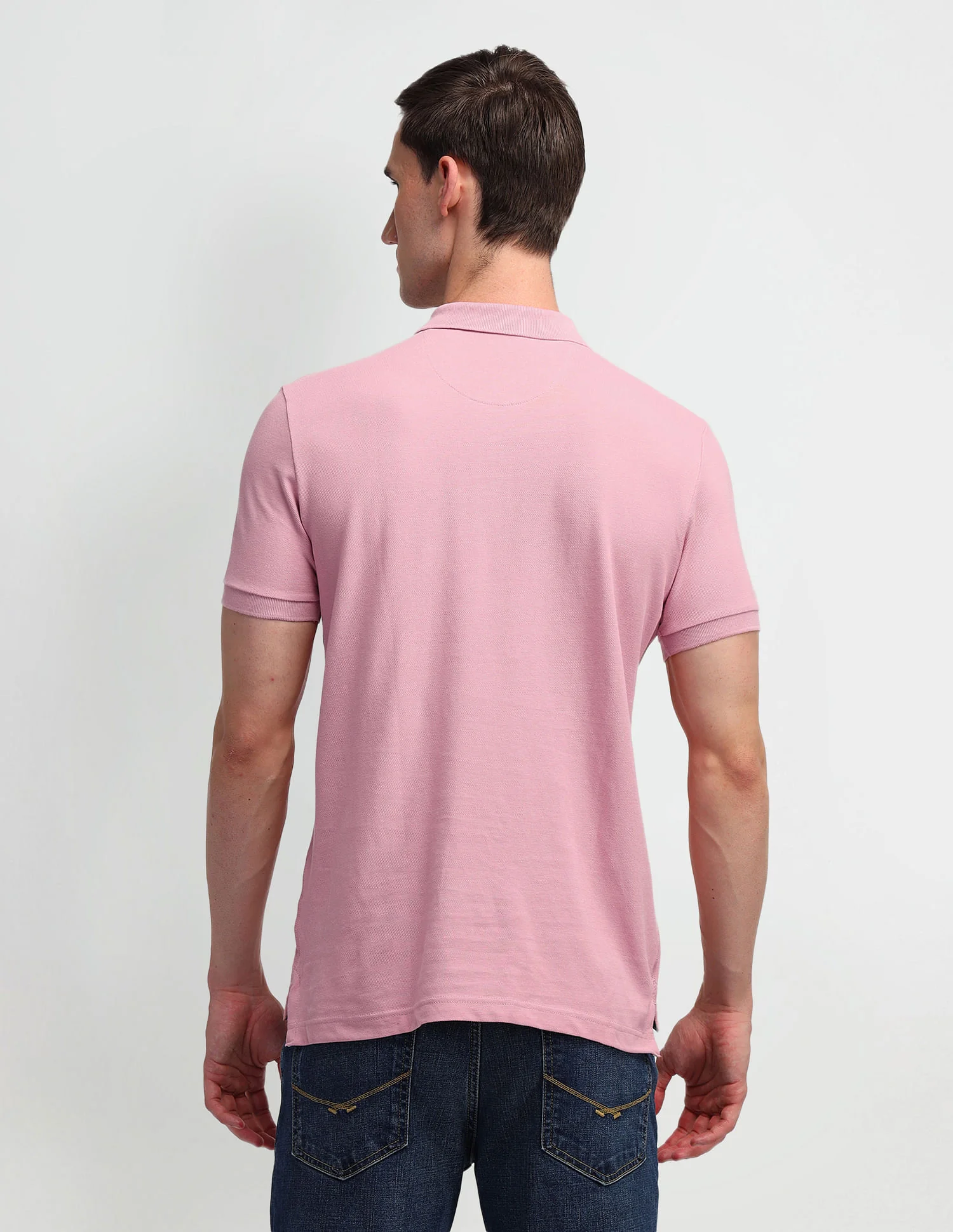 Pure Cotton Solid Slim Fit Polo Shirt - Image 5