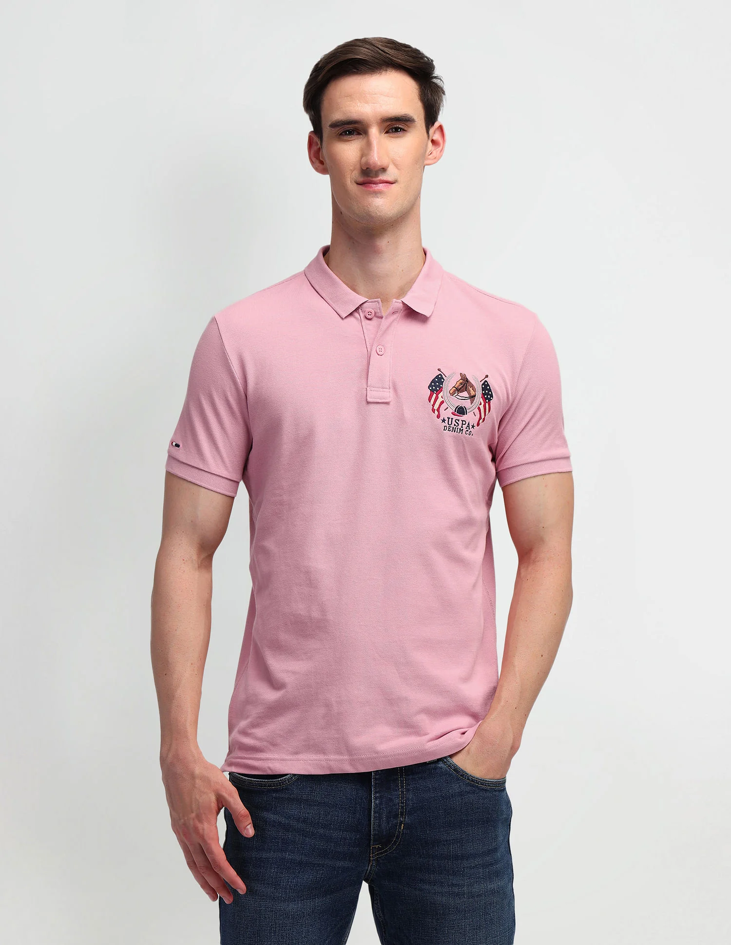 Pure Cotton Solid Slim Fit Polo Shirt - Image 6