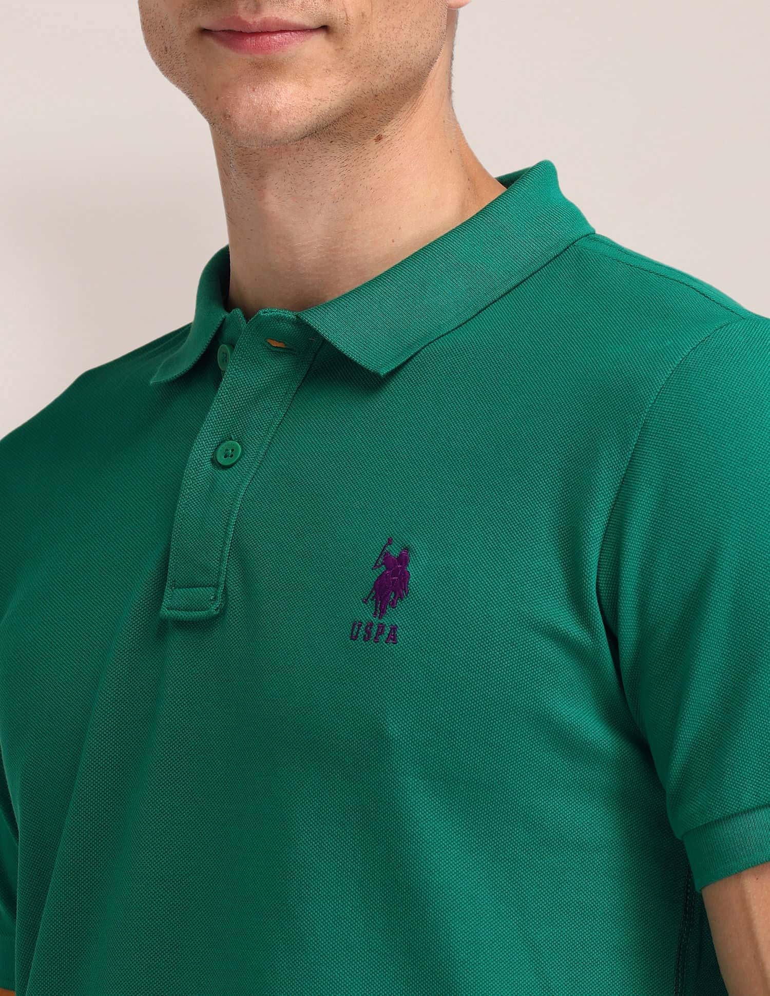 Pure Cotton Solid Slim Fit Polo Shirt - Image 7