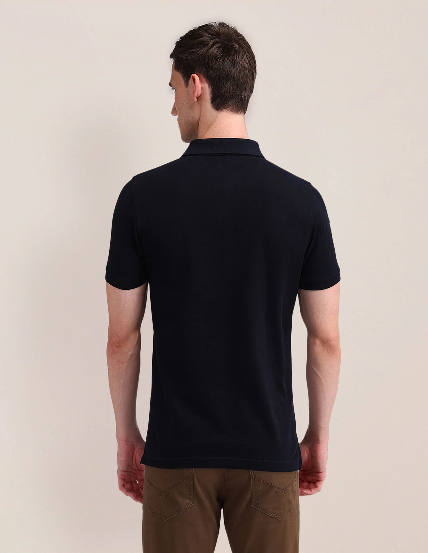 Pure Cotton Solid Slim Fit Polo Shirt - Image 5