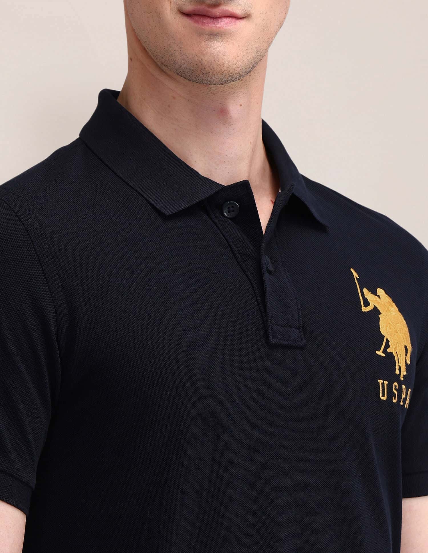 Pure Cotton Solid Slim Fit Polo Shirt - Image 7