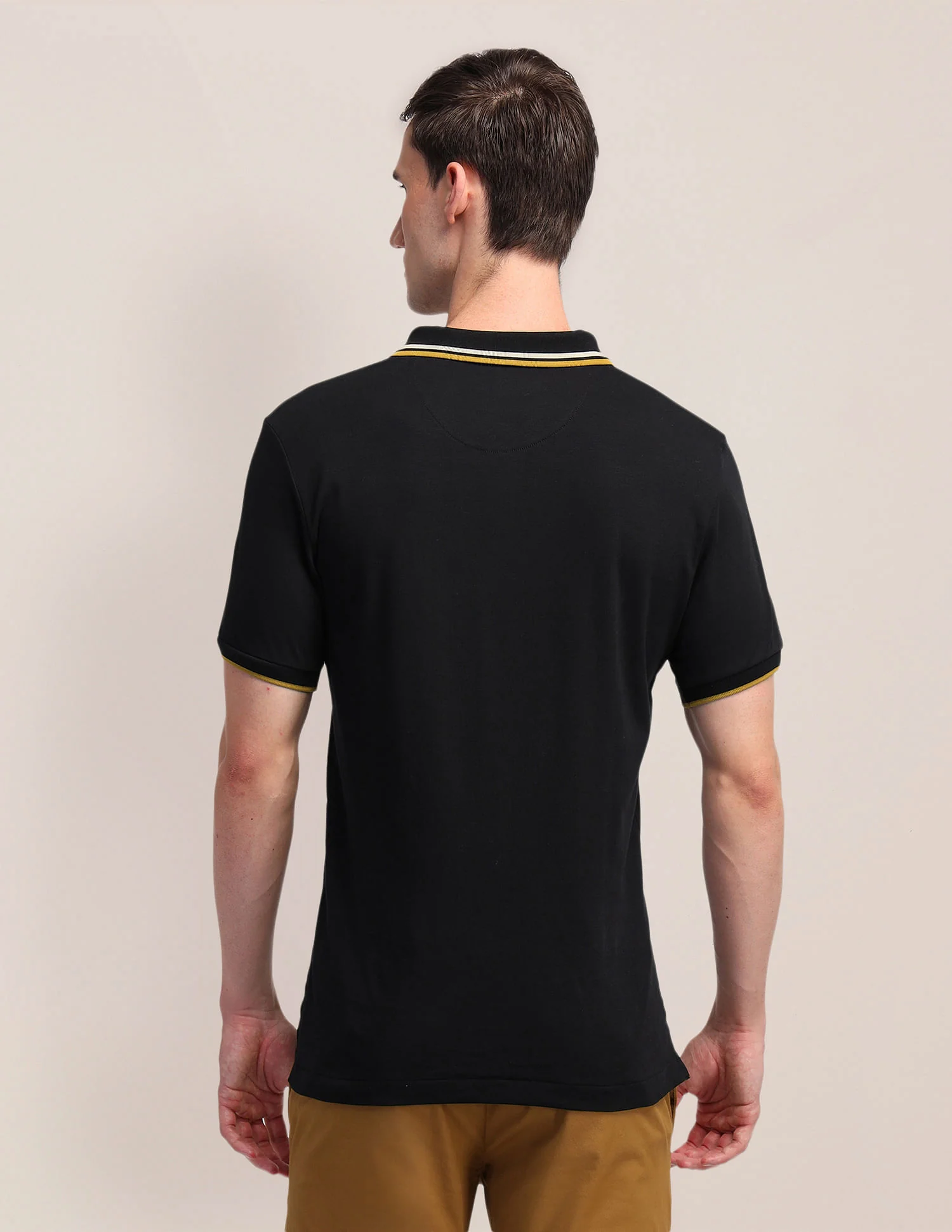Pure Cotton Solid Slim Fit Polo Shirt - Image 5