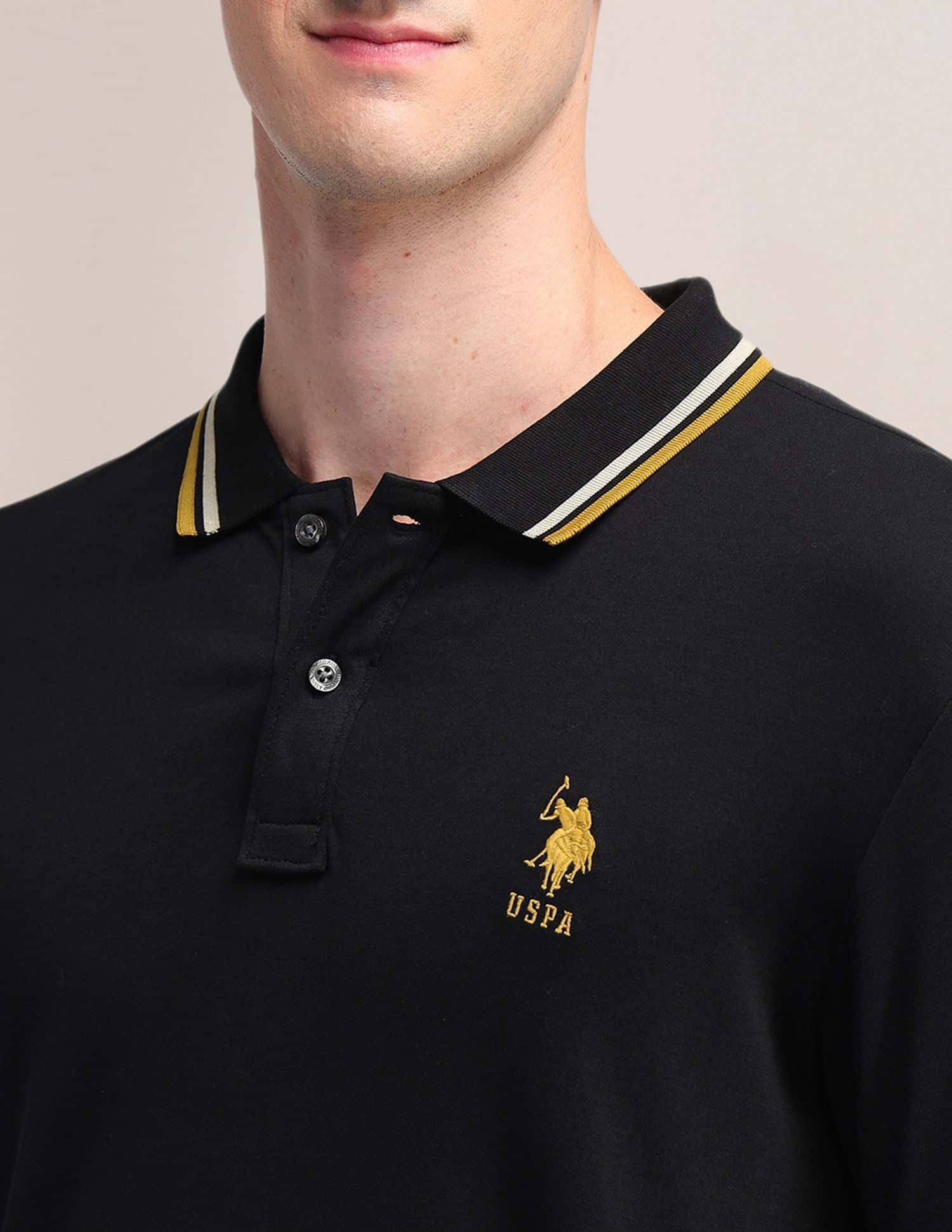 Pure Cotton Solid Slim Fit Polo Shirt - Image 7